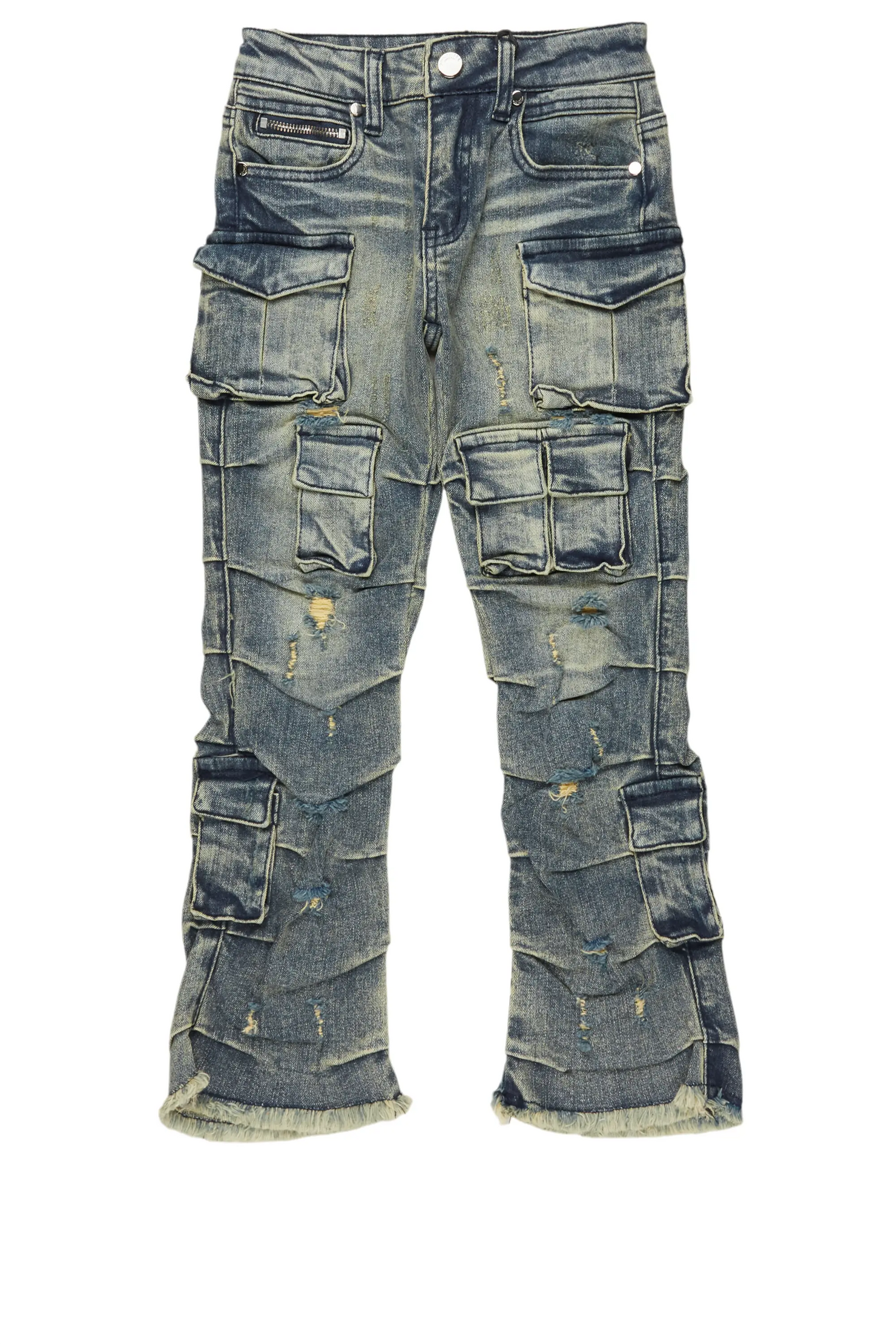 Boys Gentry Tint Blue Stacked Flare Jean