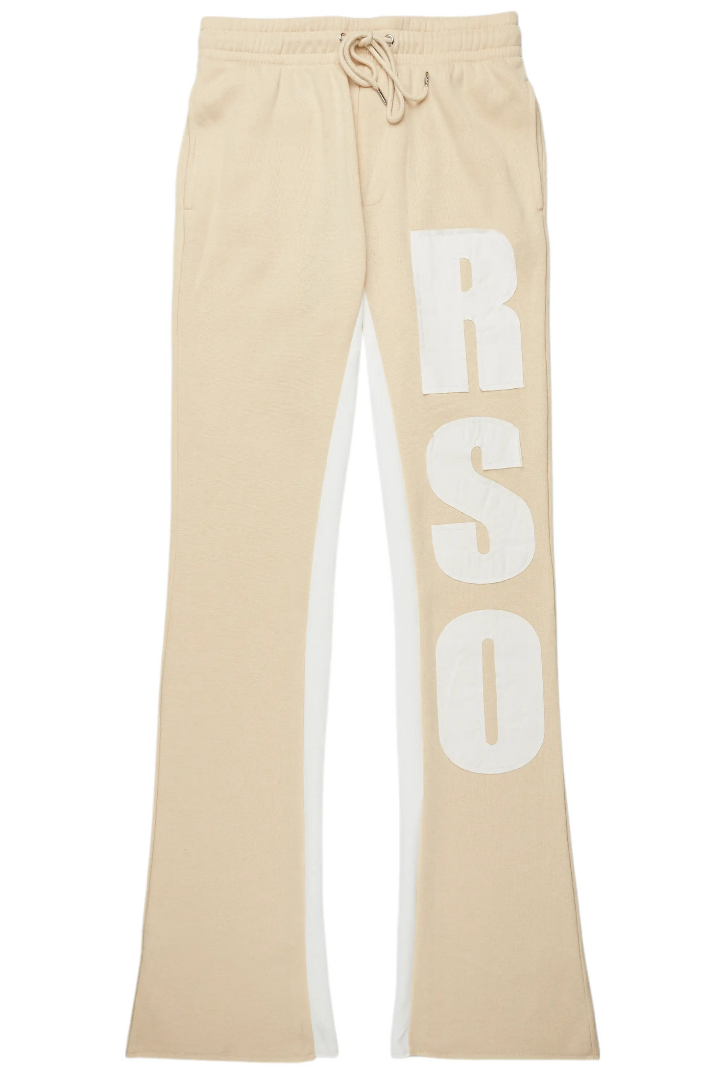 Uko Beige Stacked Baggy Track Pant