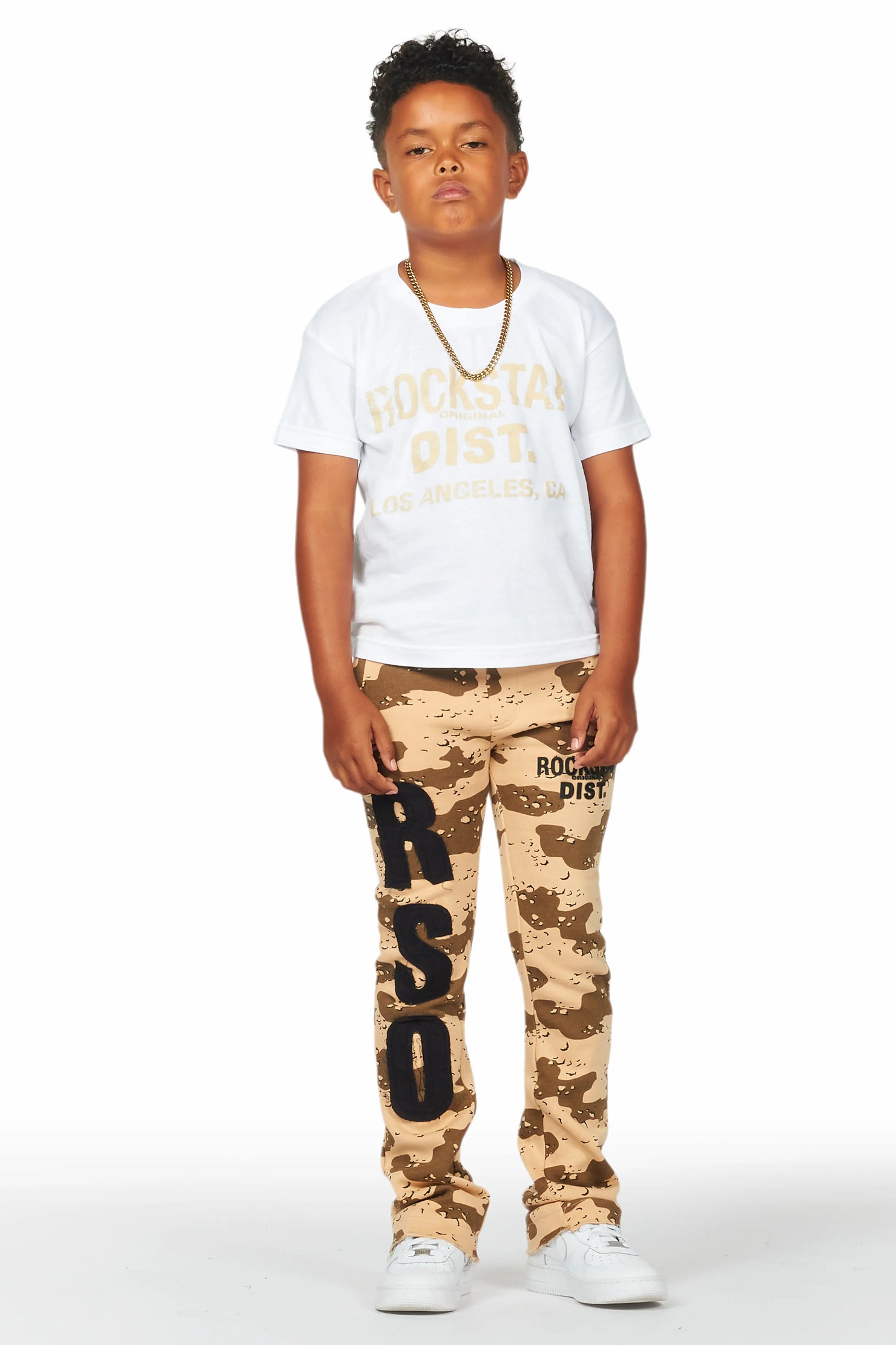 Boys Bansi Desert Camo Stacked Trackpant