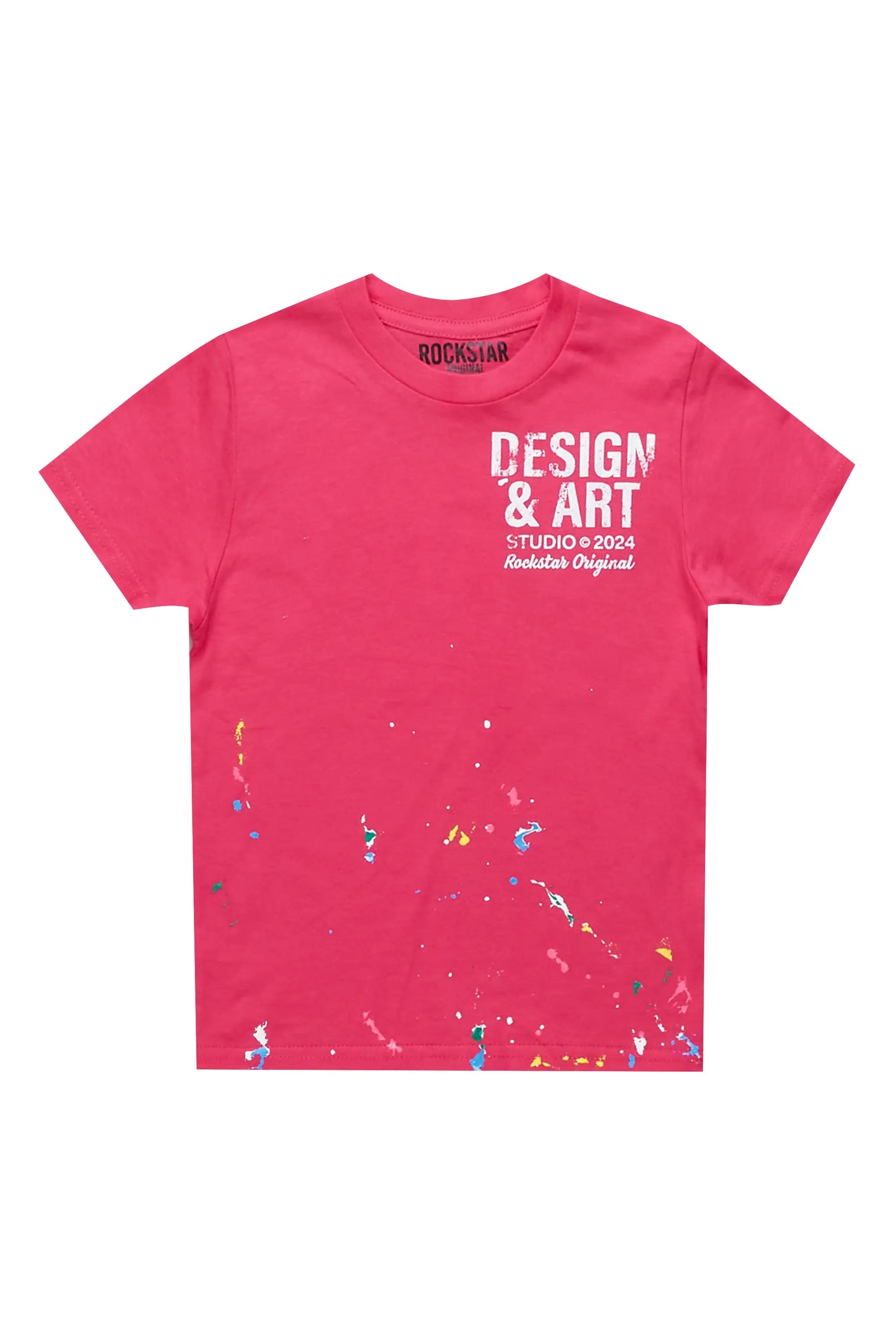 Girls Mancha Fuchsia Graphic T-Shirt