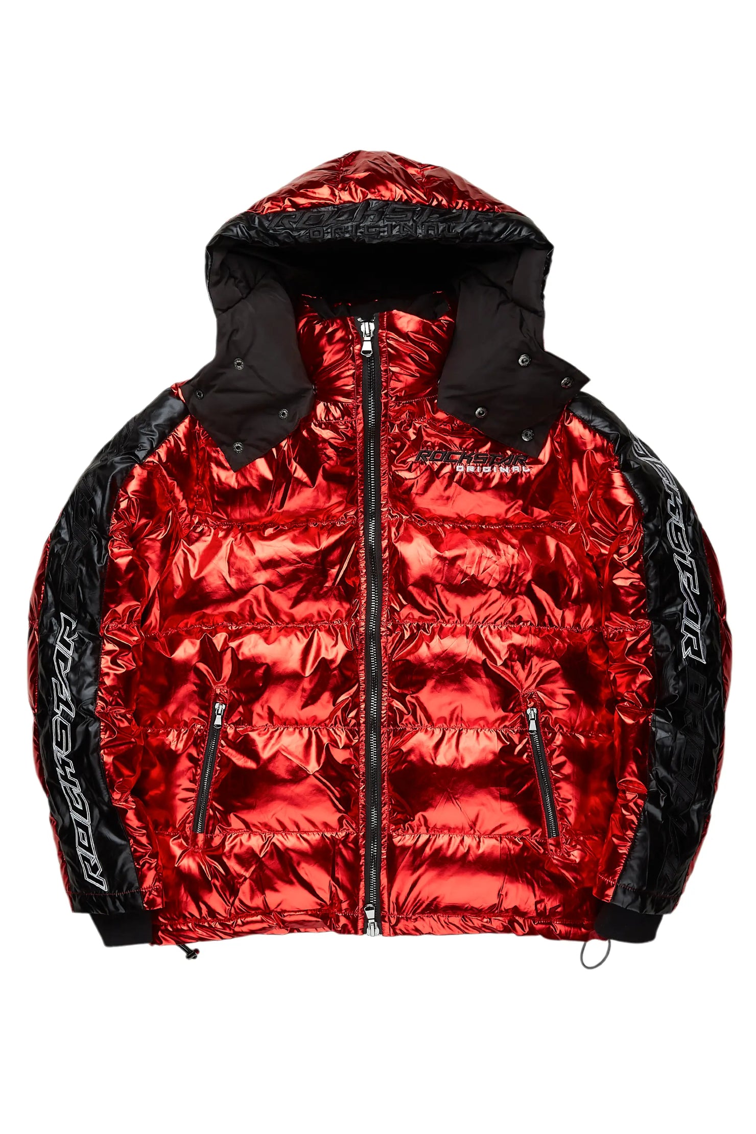 Metallic Red Alasia Puffer Jacket