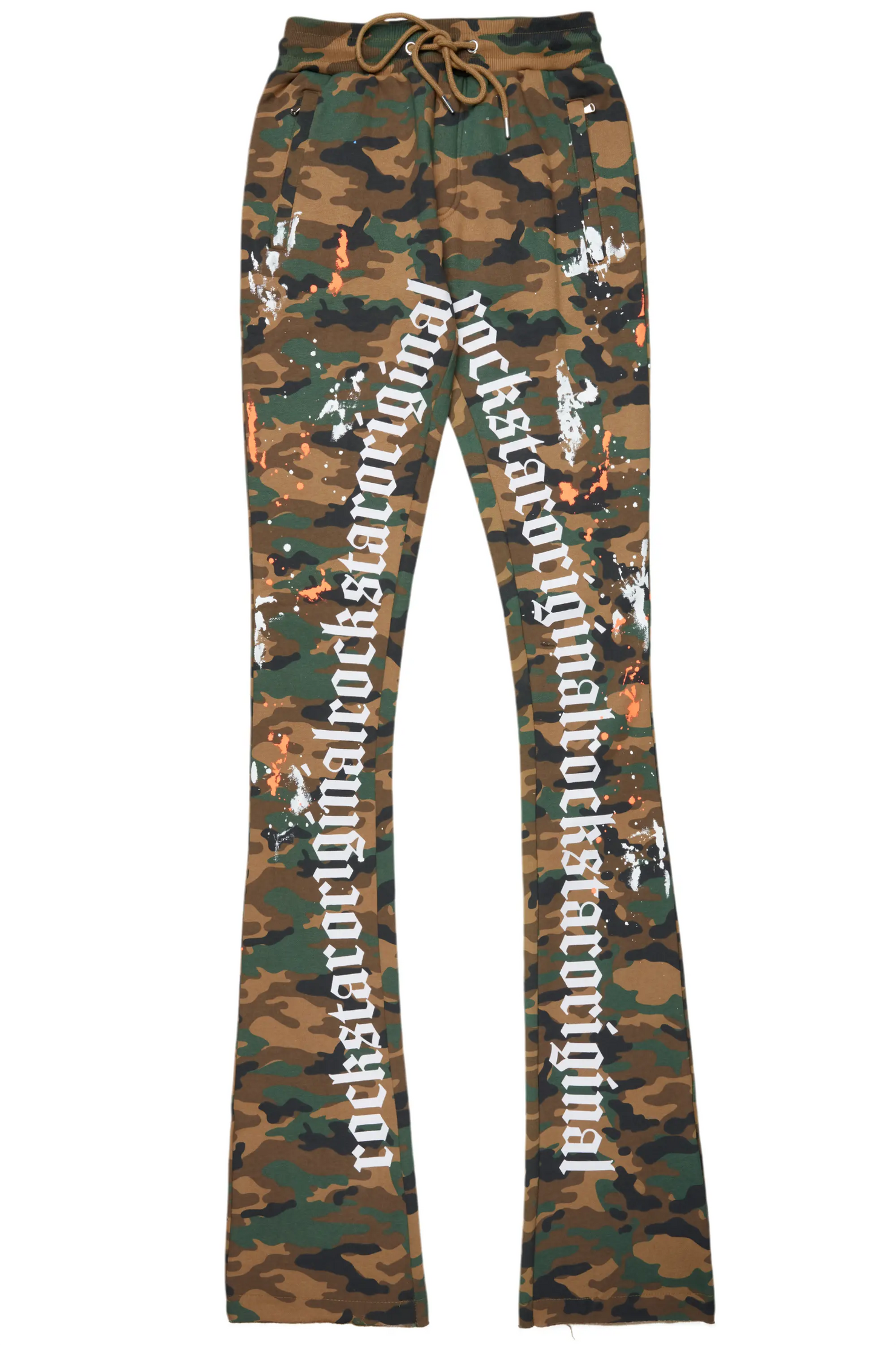 Adwin Painter Faded Camo Super Stacked Flare Pants