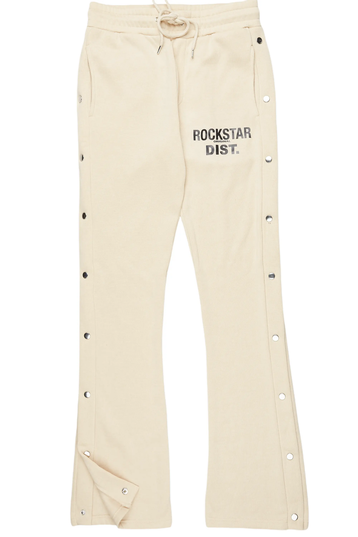 Alpine Beige Baggy Snap Button Pant