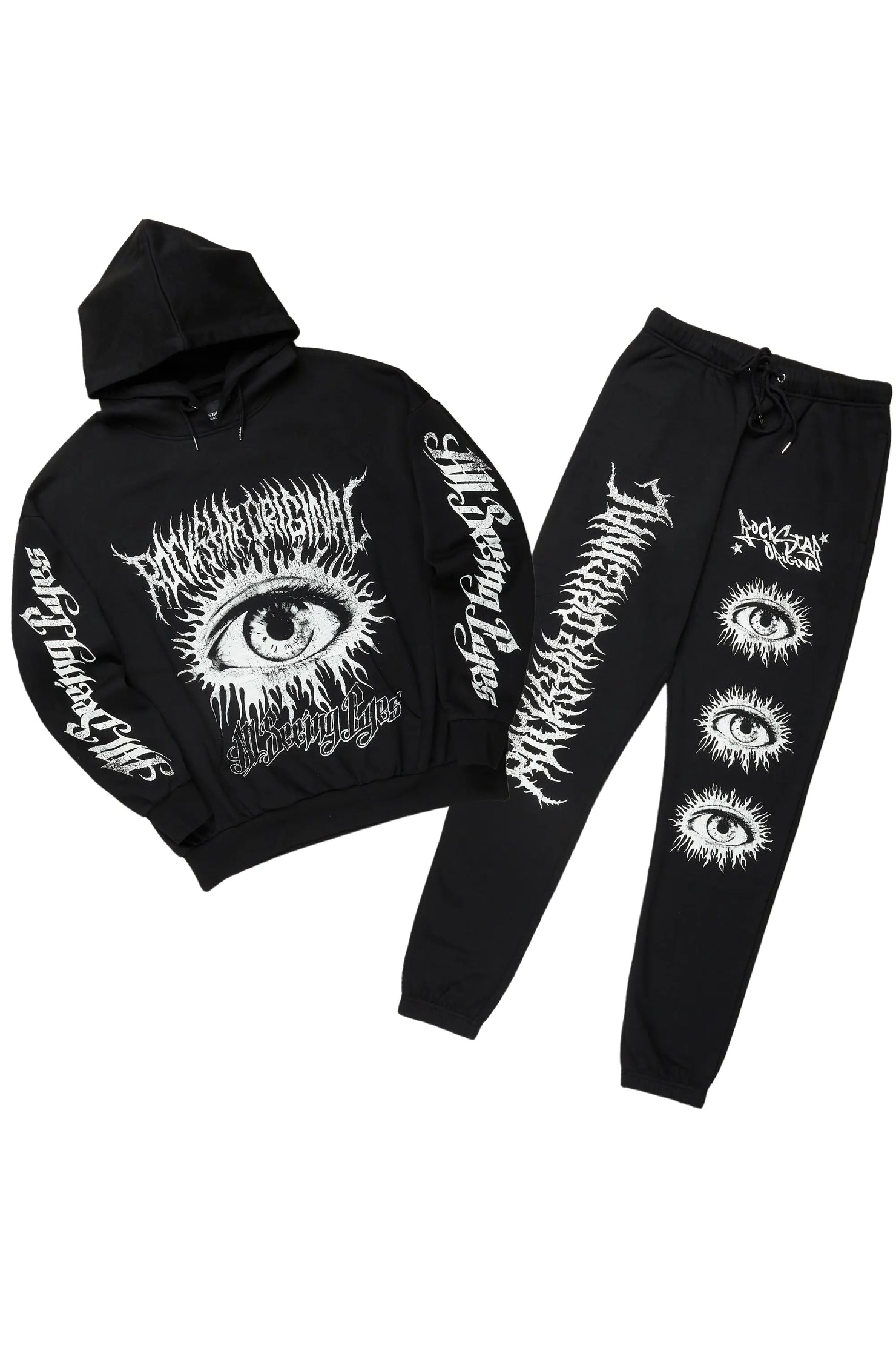 All Seeing Eyes Black Relax Fit Track Set