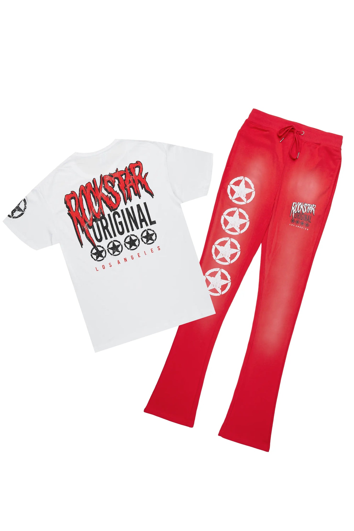 Wizzurd Red T-Shirt/Stacked Flare Pant Set