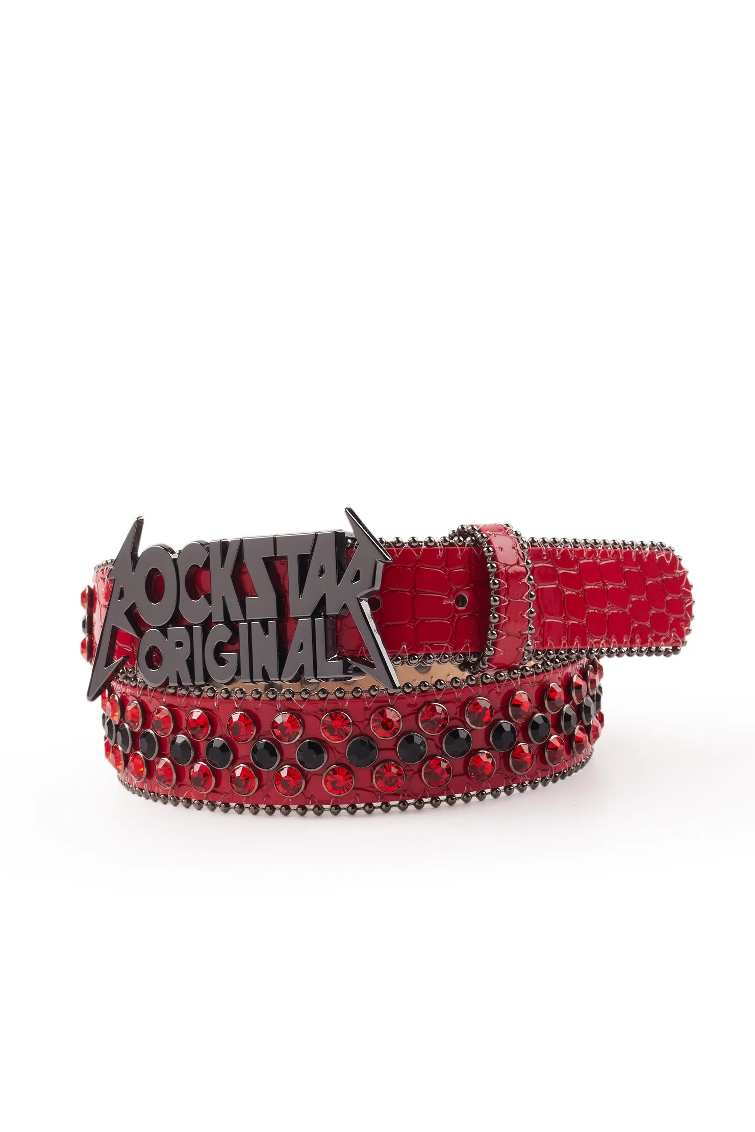 Silas Red/Black Rockstar Logo Belt