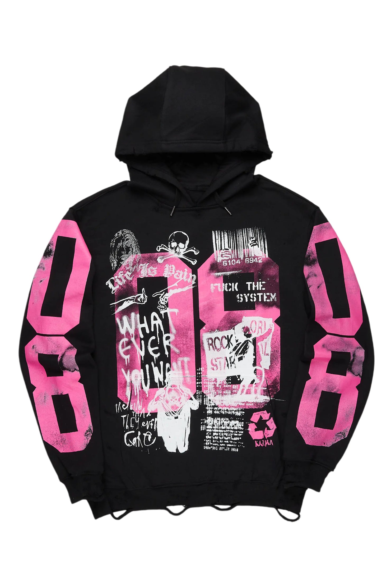 Grill Black/Pink Graphic Hoodie