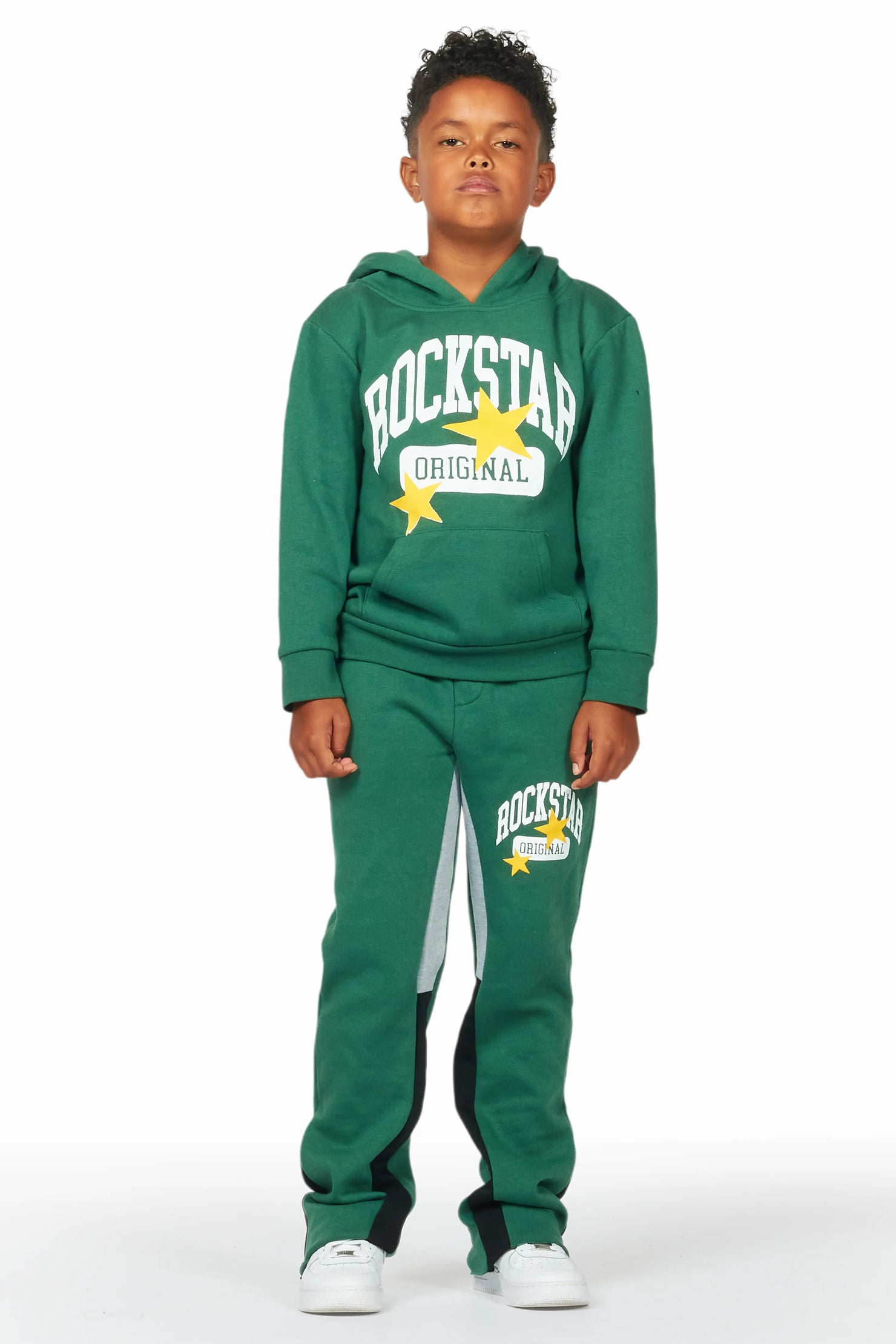 Boys Membie Green Stacked Pant Set