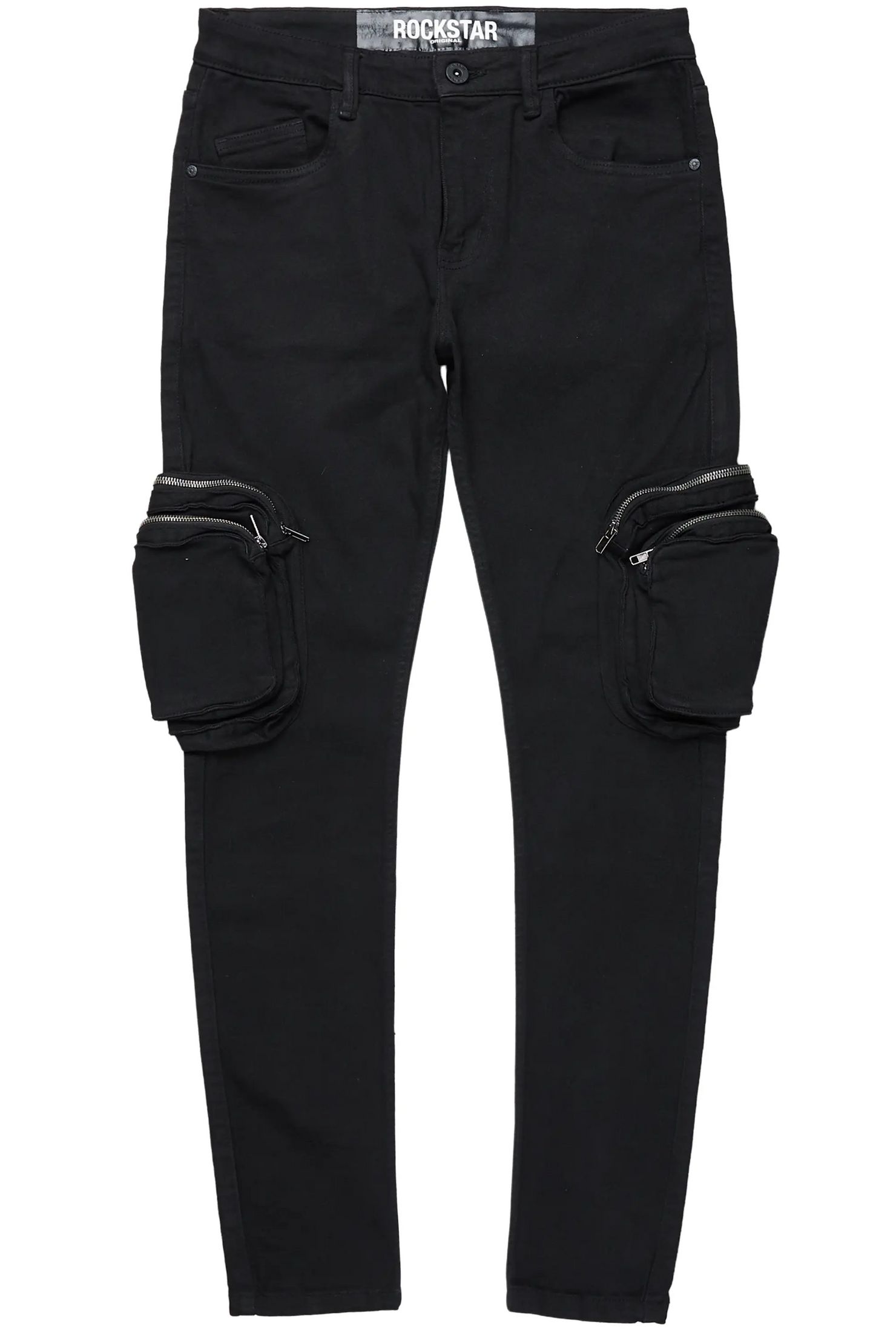 Garren Black Skinny Fit Cargo Jean