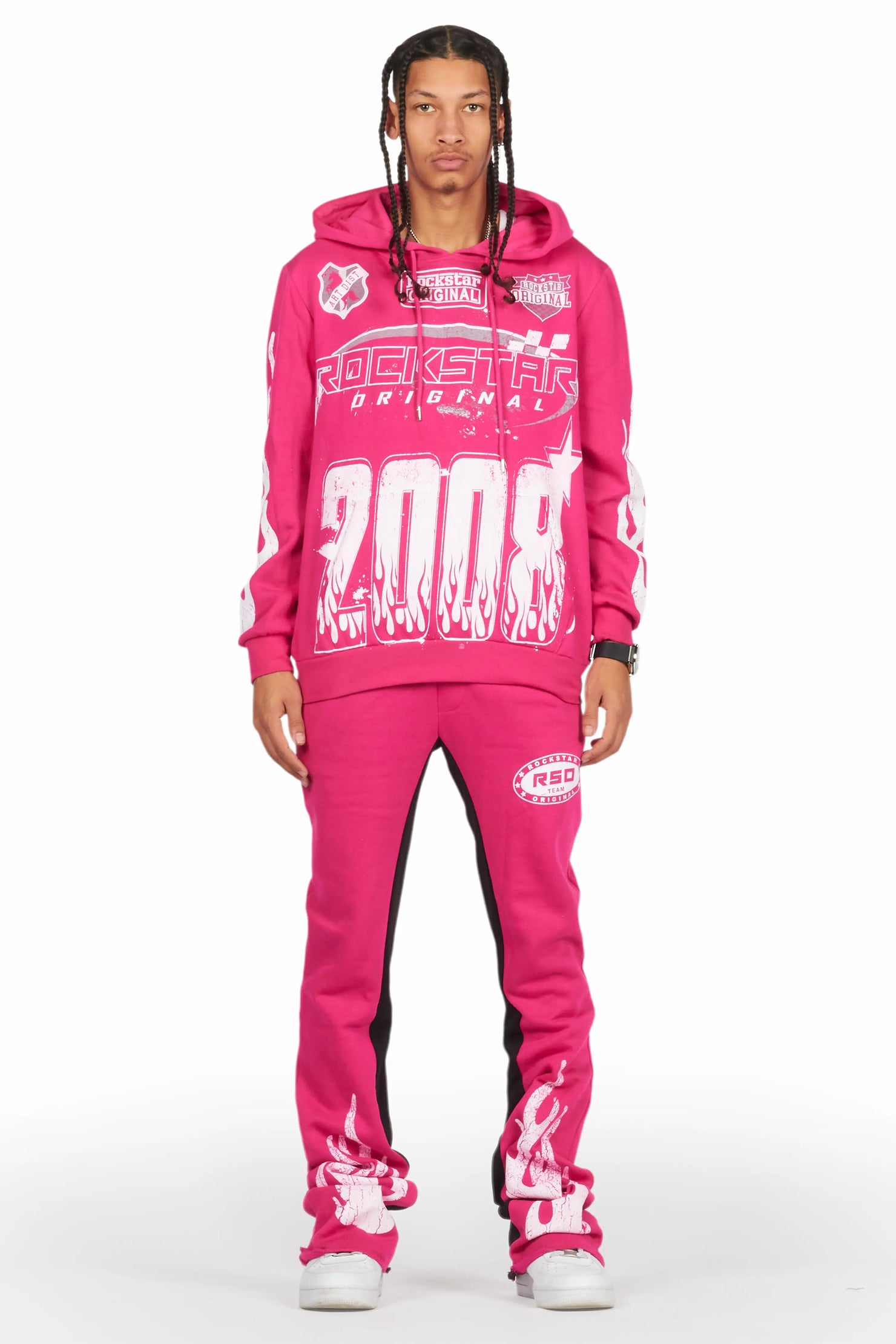 Amos Fuchsia Hoodie/Baggy Track Pant Set