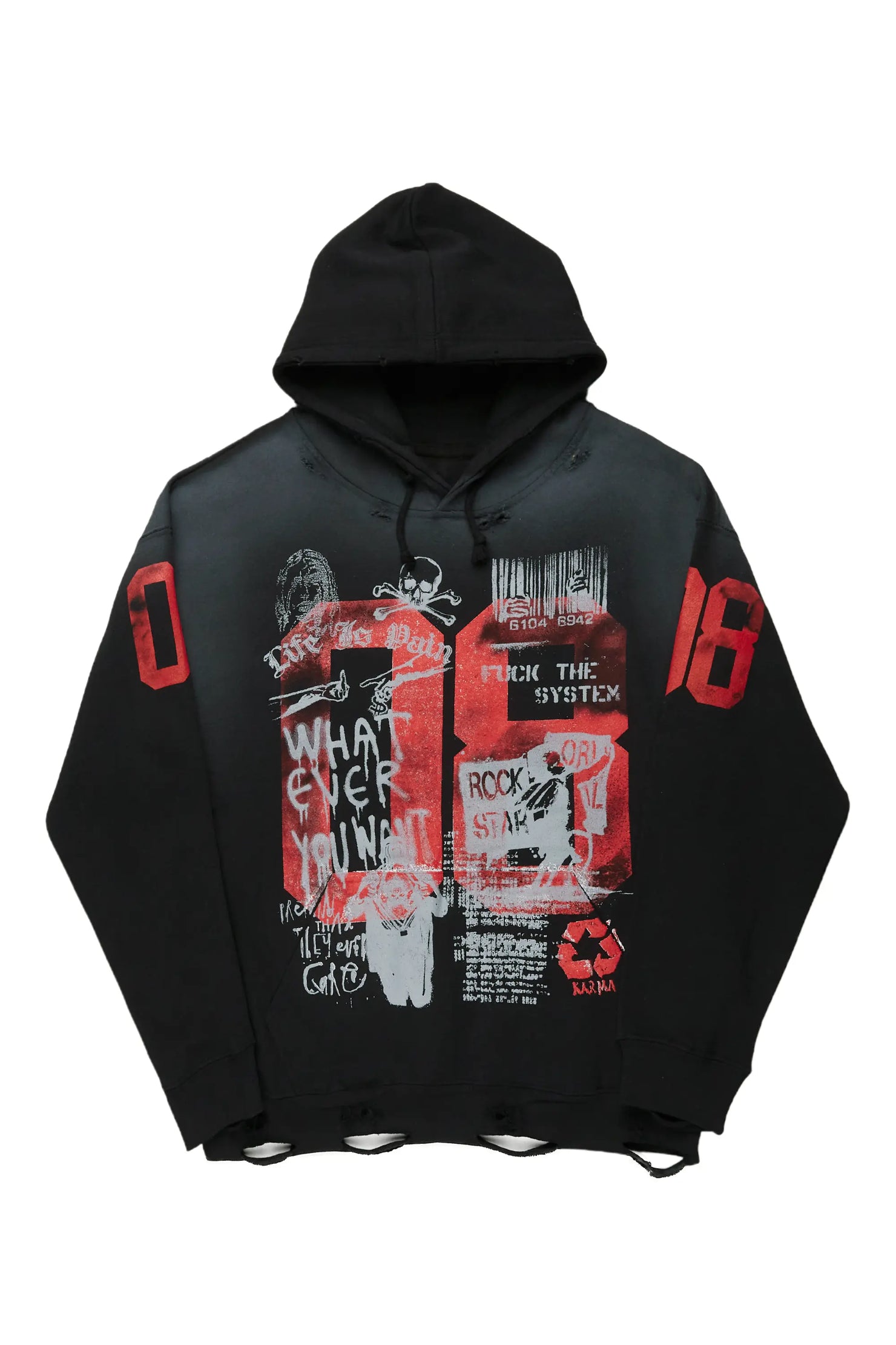 Grill Black Graphic Hoodie