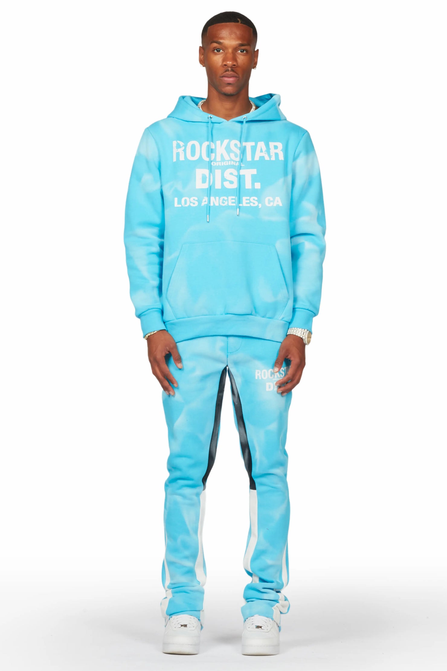 Nelly Blue Hoodie Stacked Flare Track Set