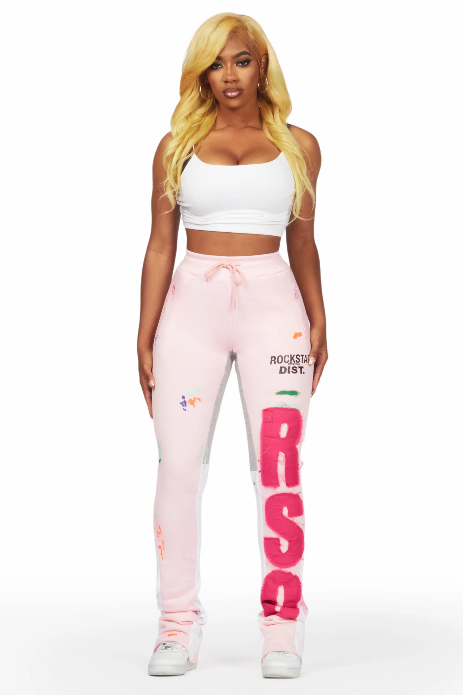 Toriauna Pink Stacked Track Pant