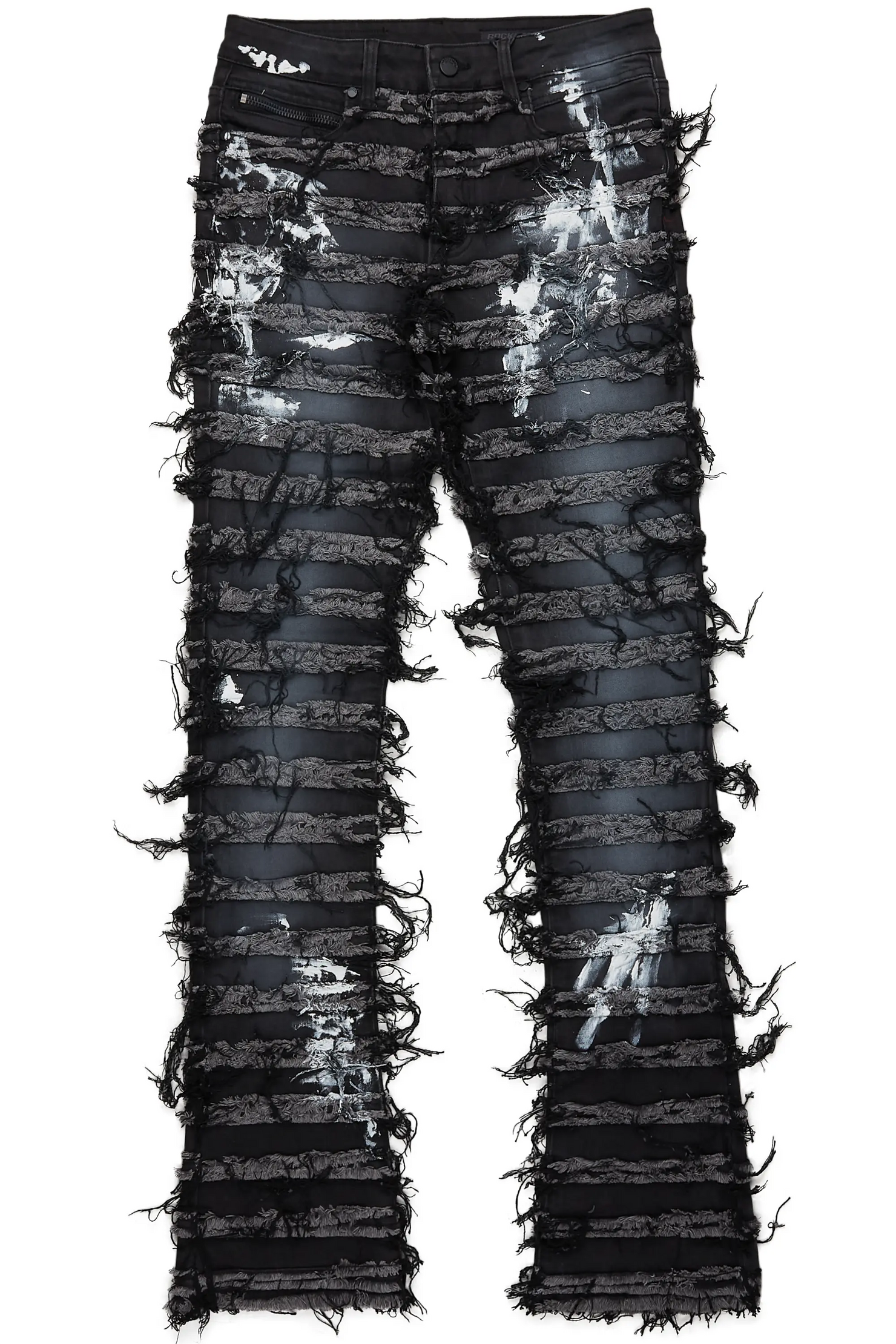 Garson Dark Grey Painter Stacked Flare Jean