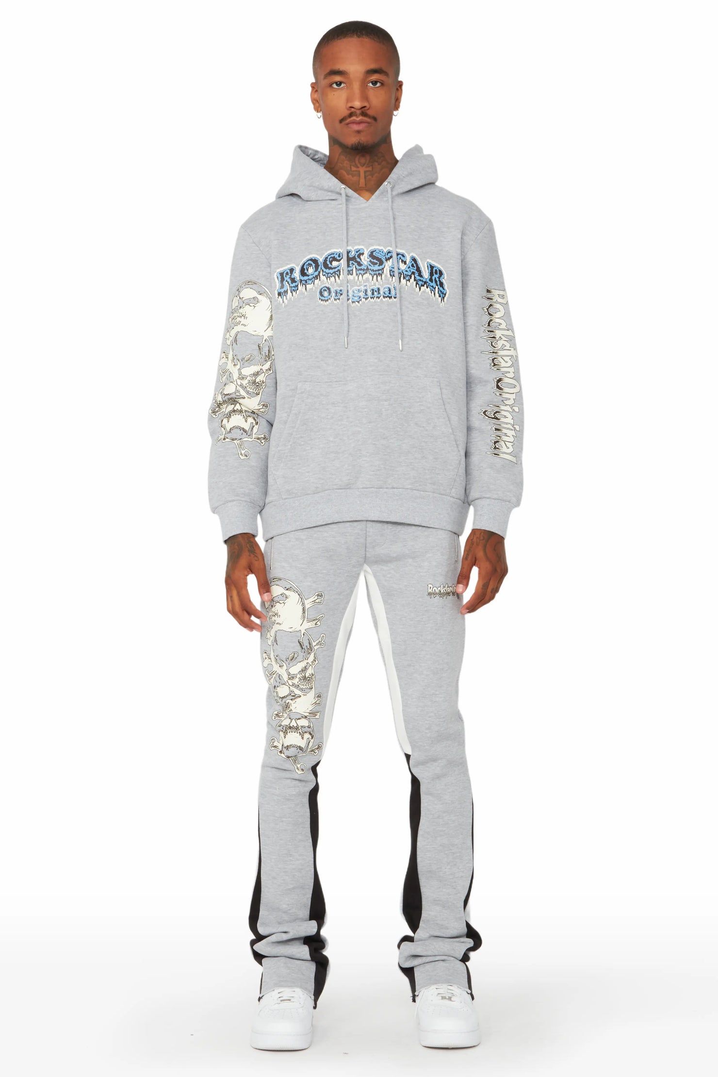 Scottie Grey/Black Paint Splatter Hoodie/Stacked Flare Pant Set– Rockstar  Original