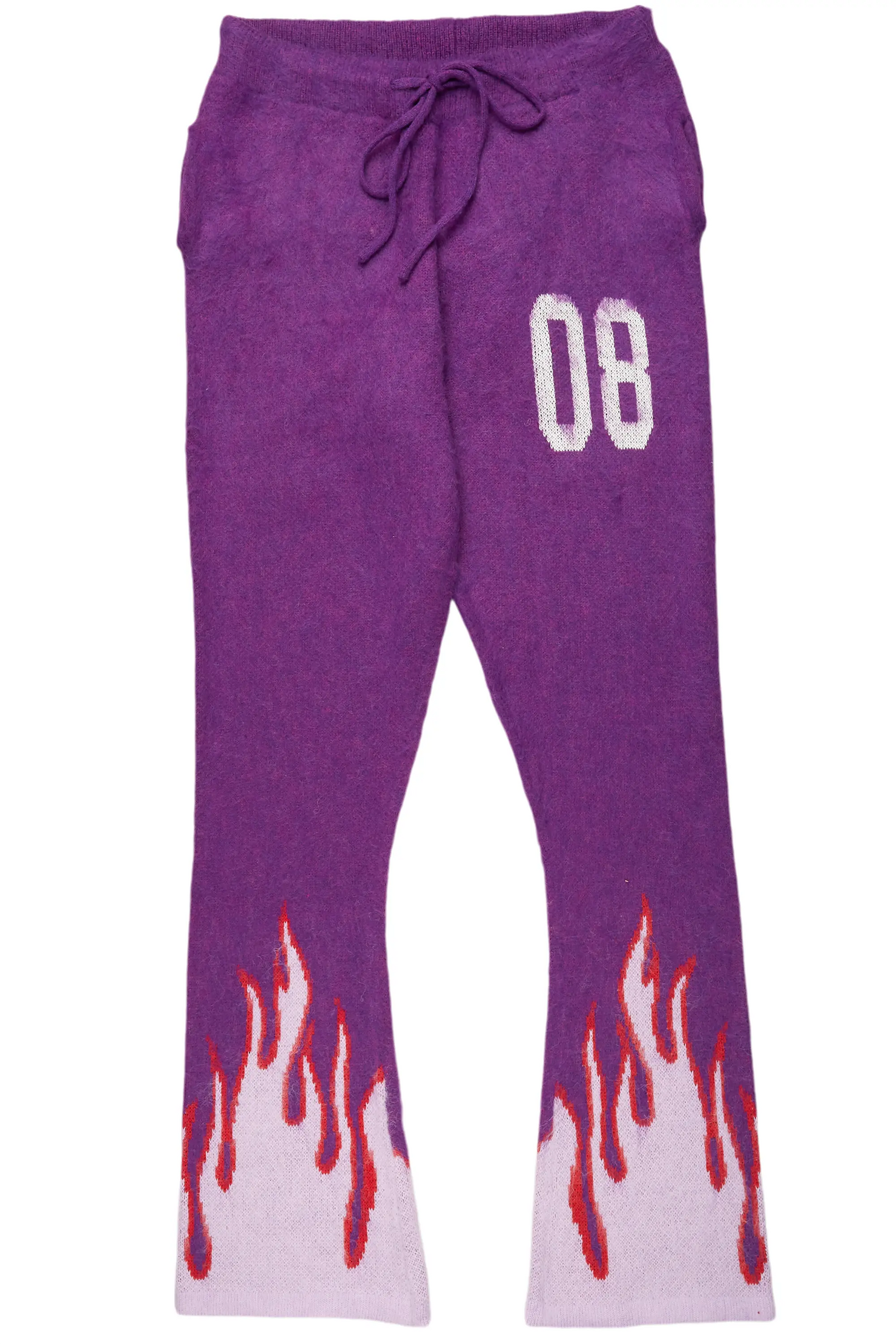 Girls Helga Purple/Pink Graphic Stacked Flare Mohair Track Pant