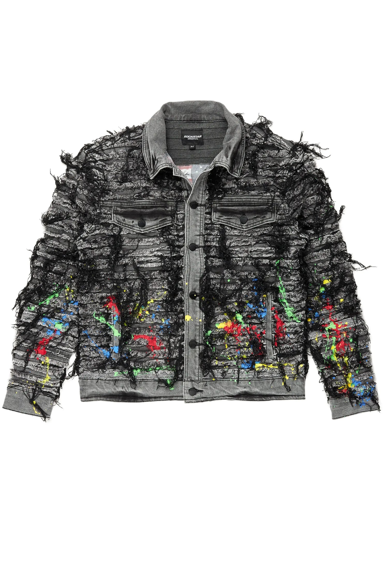 Gagan Black/Grey Painter Denim Jacket