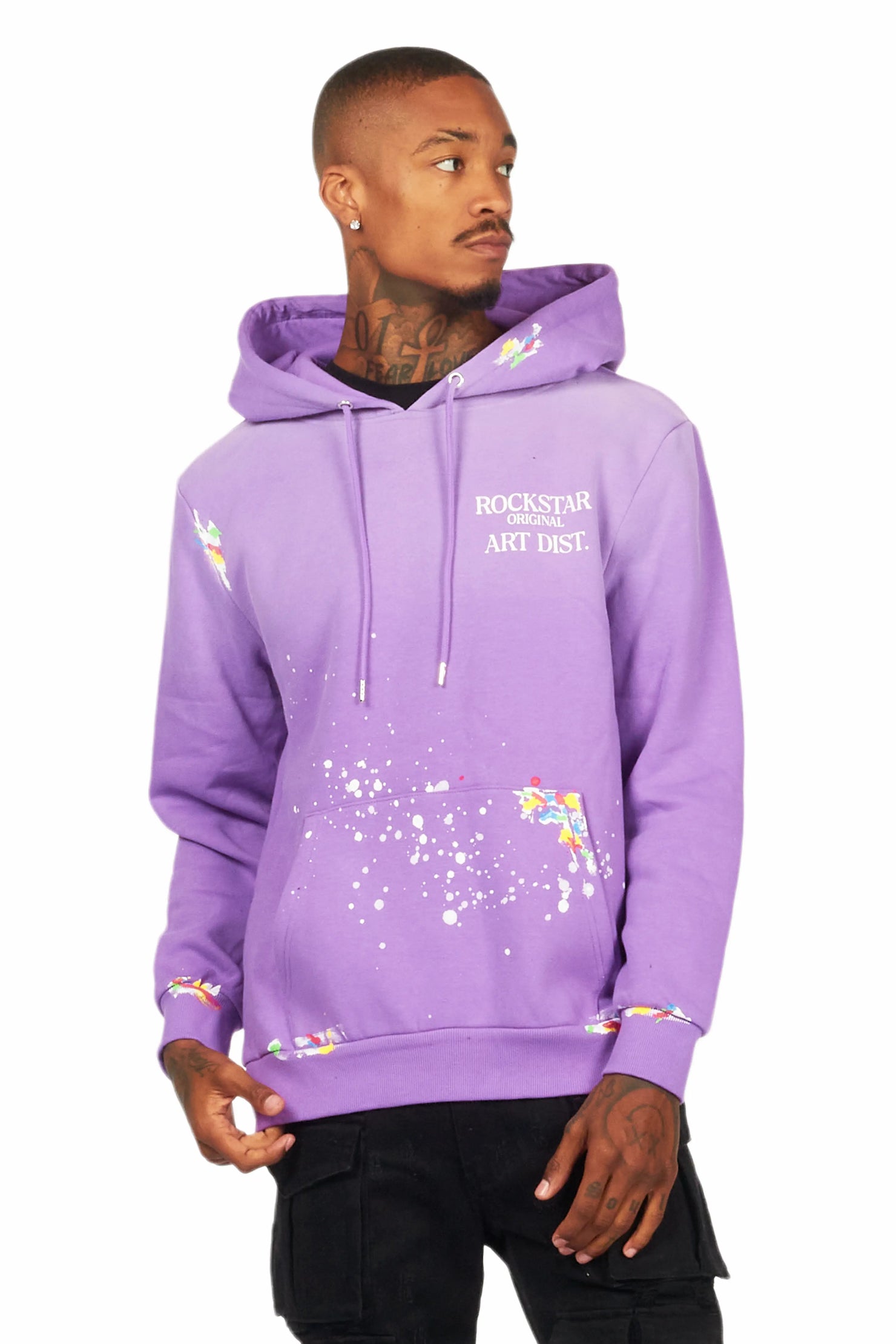 Rockstar Art Dist. Purple Graphic Hoodie