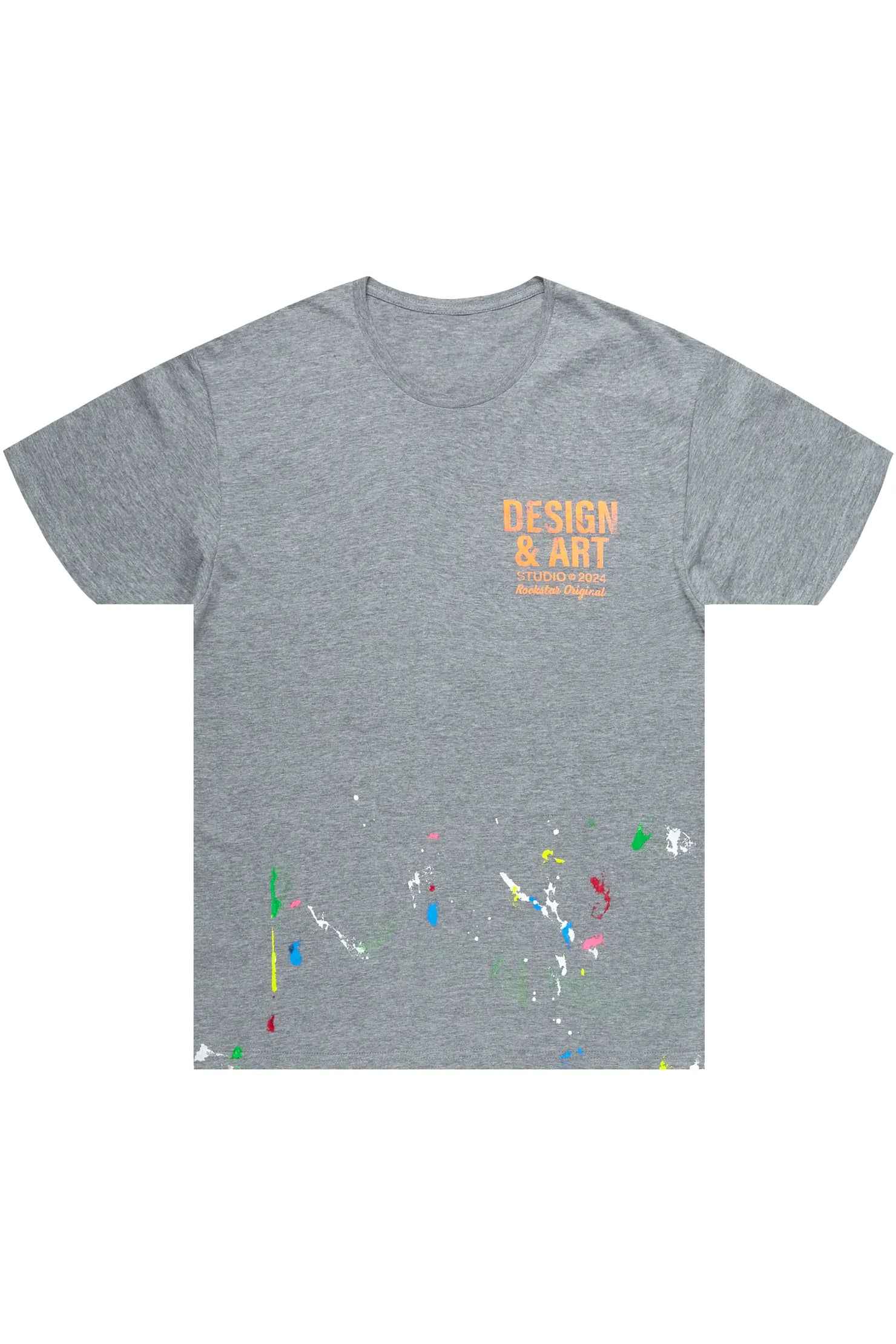 Mancha Grey/Orange Graphic T-Shirt