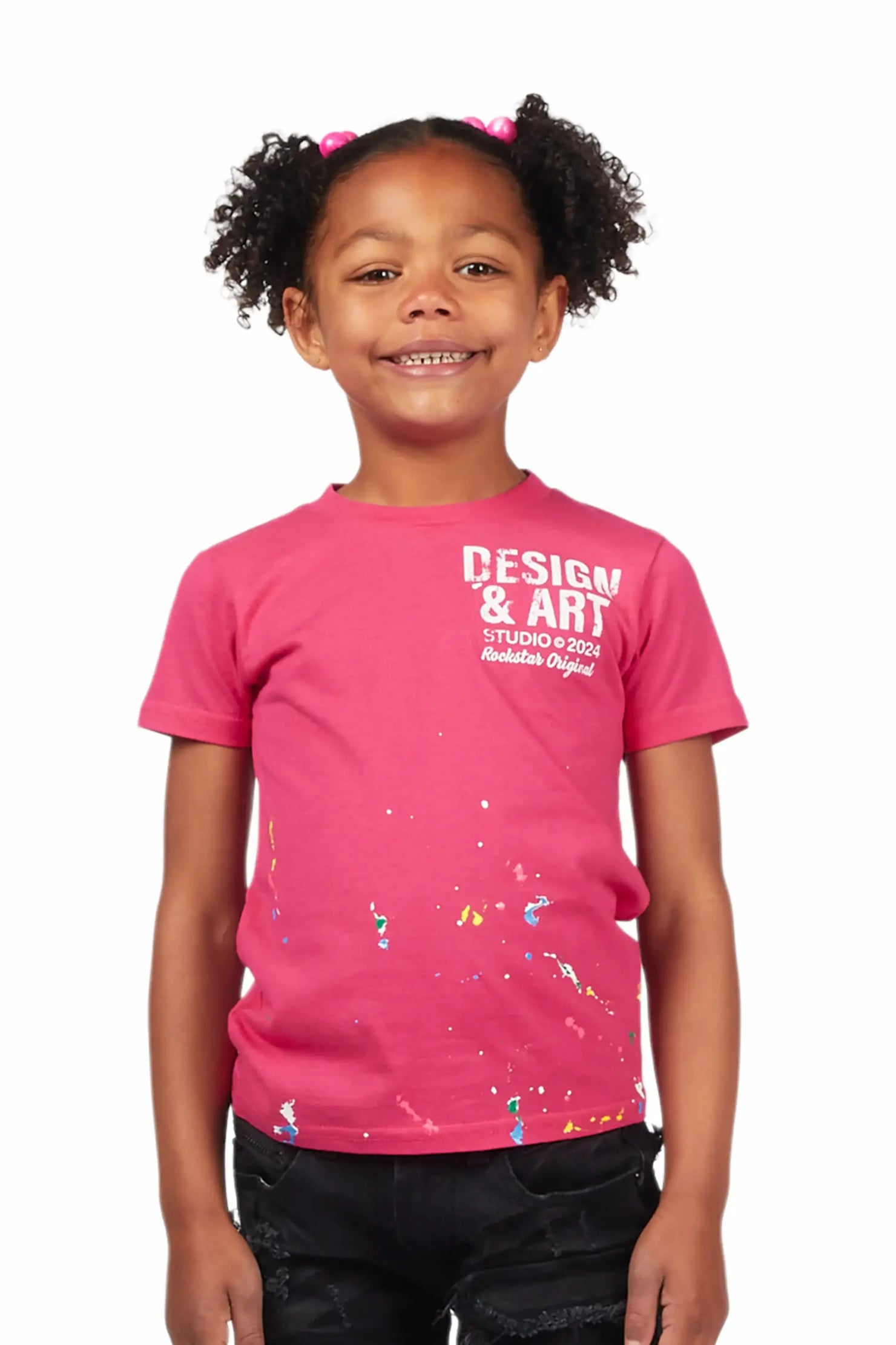 Girls Mancha Fuchsia Graphic T-Shirt