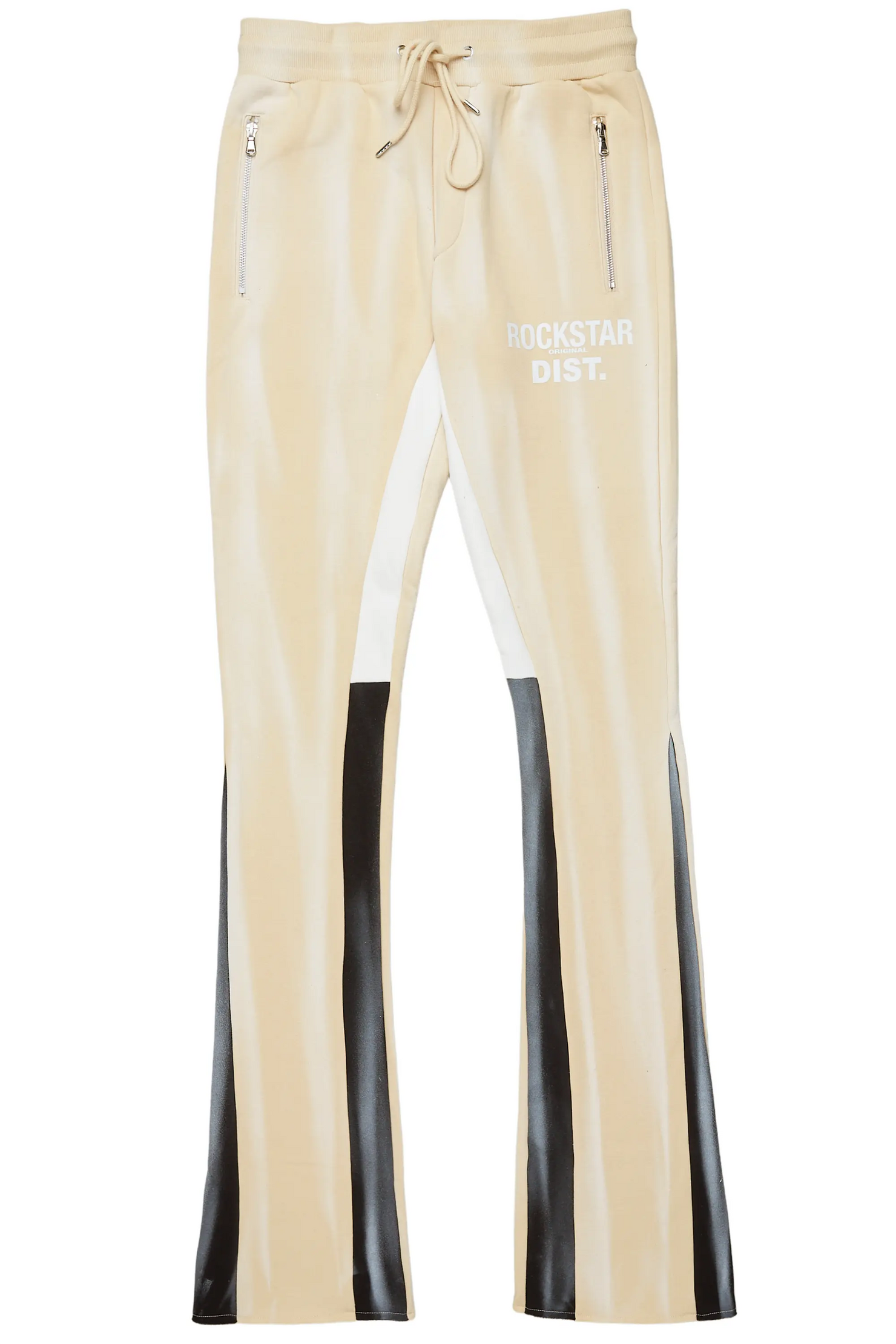 Firoz Beige Graphic Stacked Flare Pant