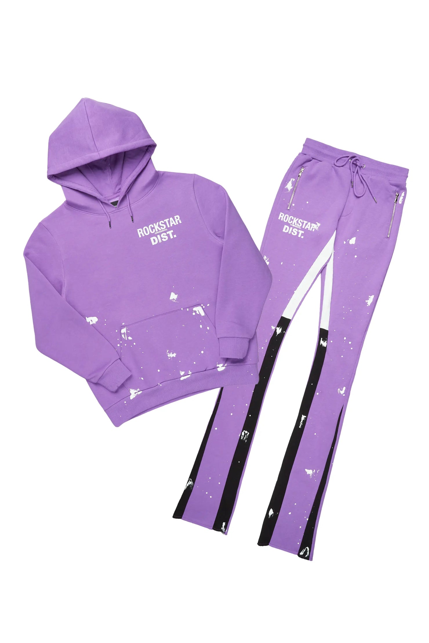 Raffer Purple Hoodie/Super Stacked Flare Pant Set