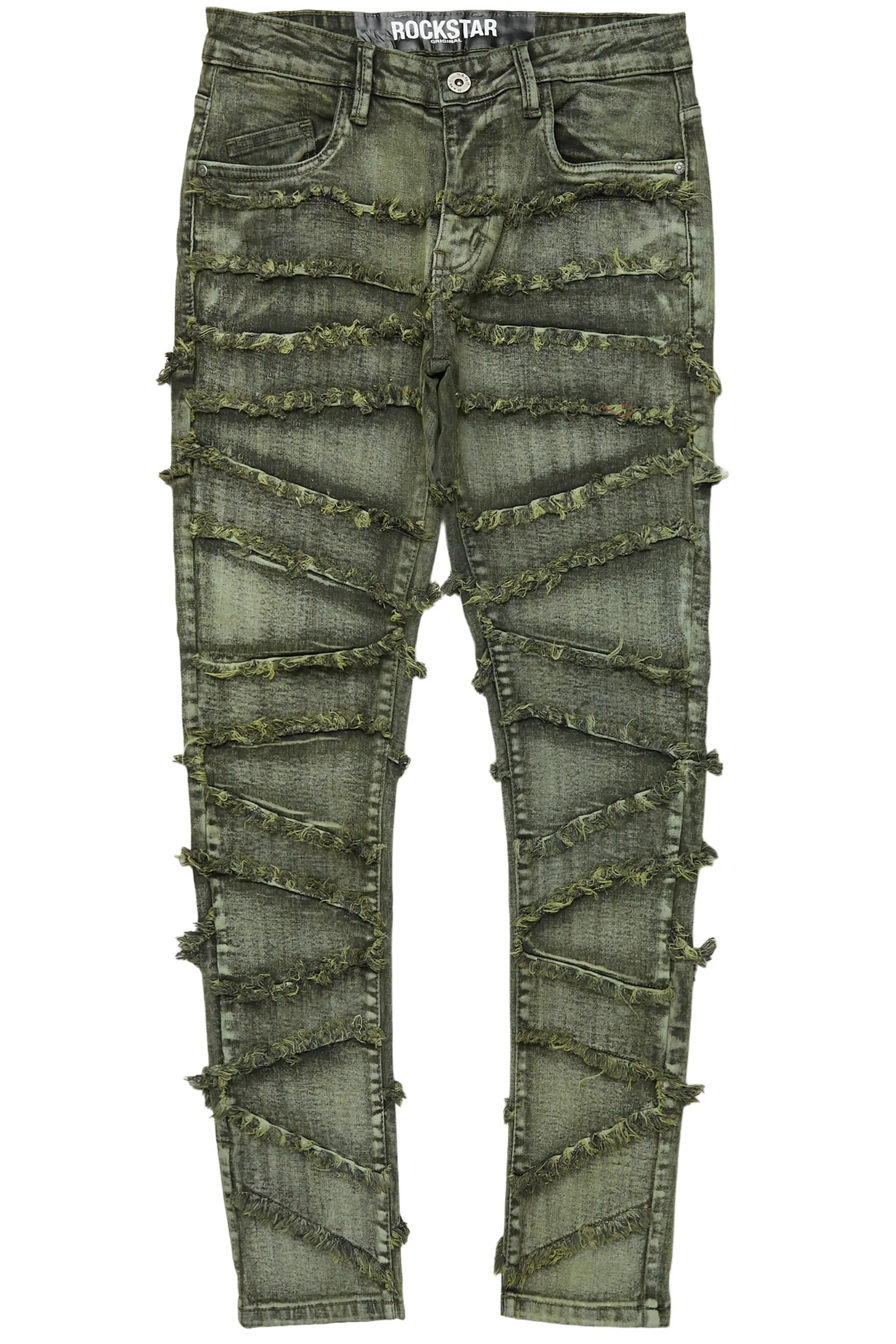 Ebrill Green Patchwork Skinny Fit Jean