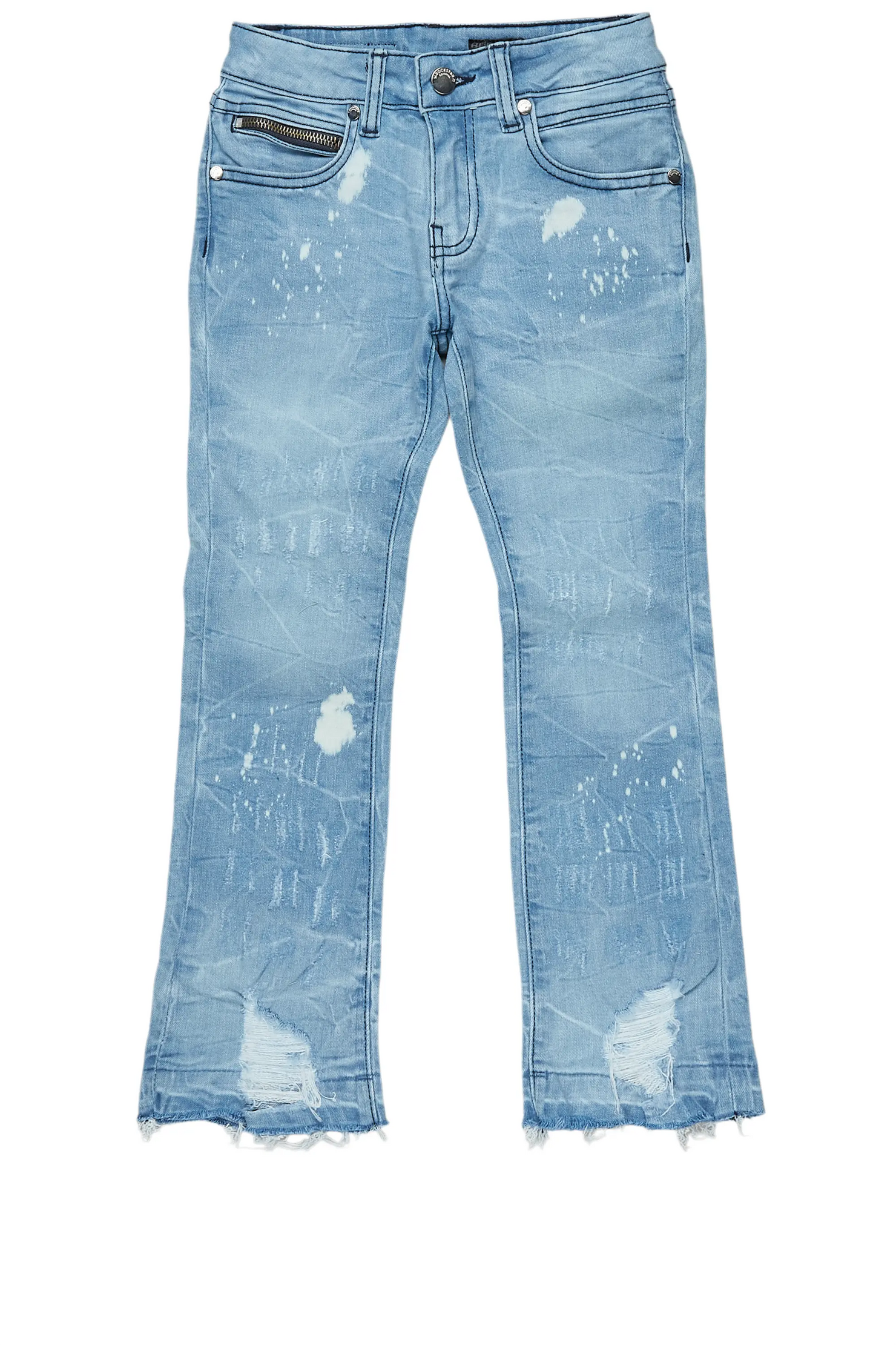 Boys Molter Light Blue Stacked Flare Jean