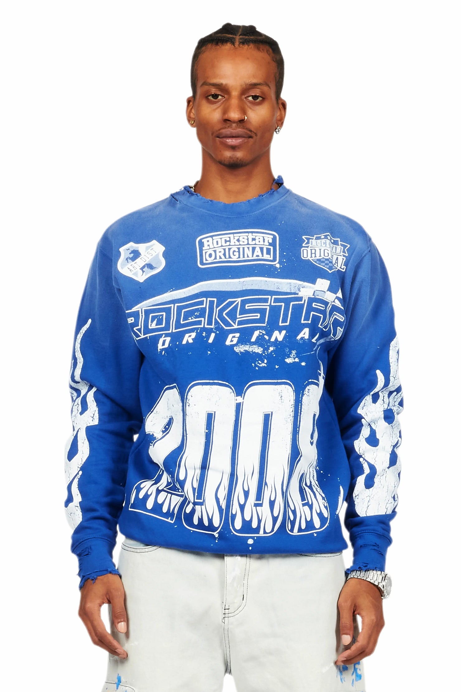 Amos Royal Blue Graphic Crewneck