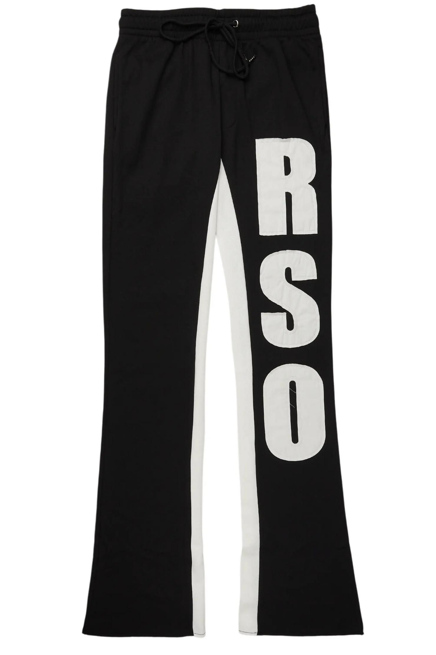 Uko Jet Black Stacked Baggy Track Pant