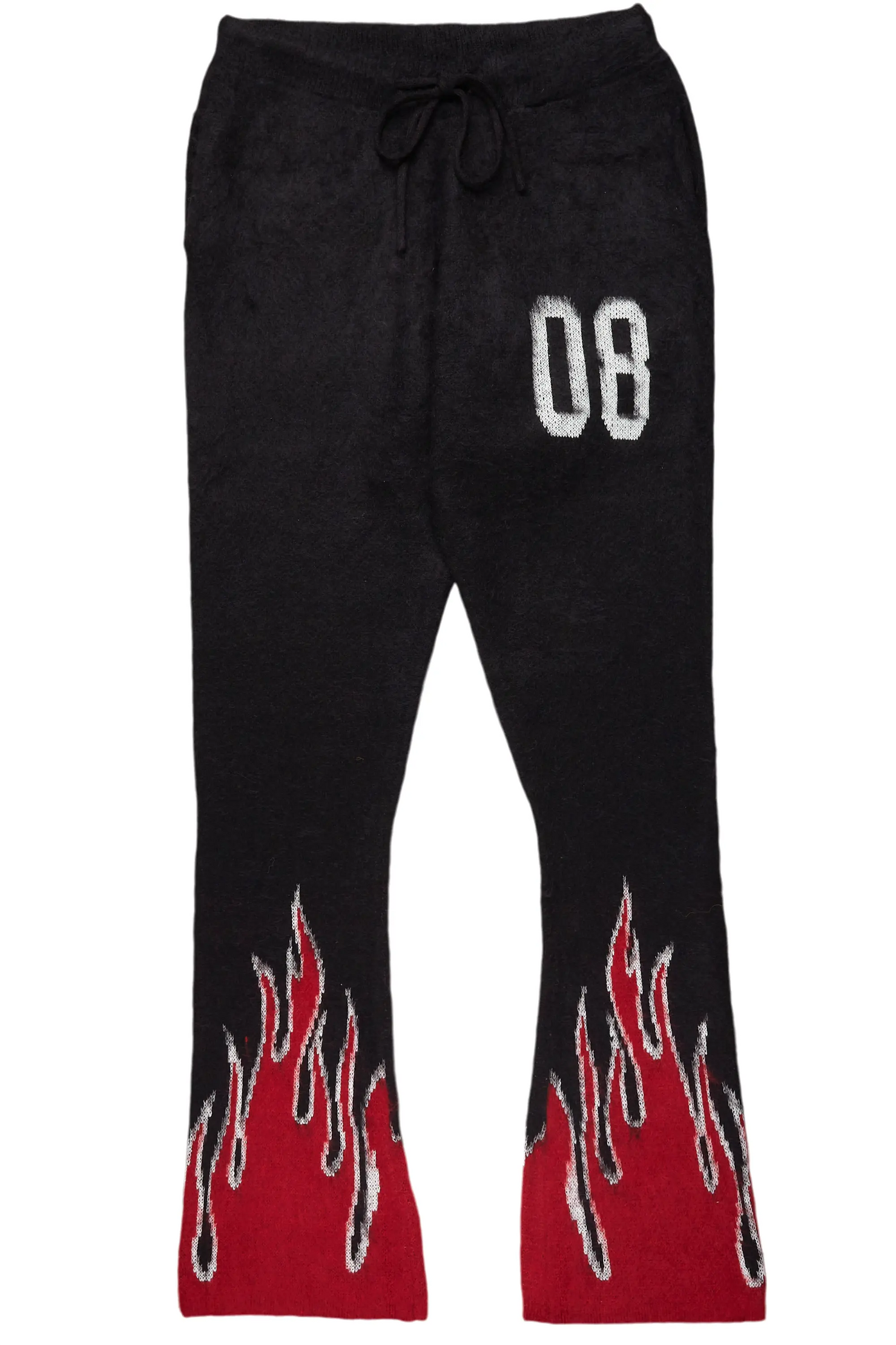 Boys Holger Black/Red Graphic Stacked Flare Mohair Track Pant