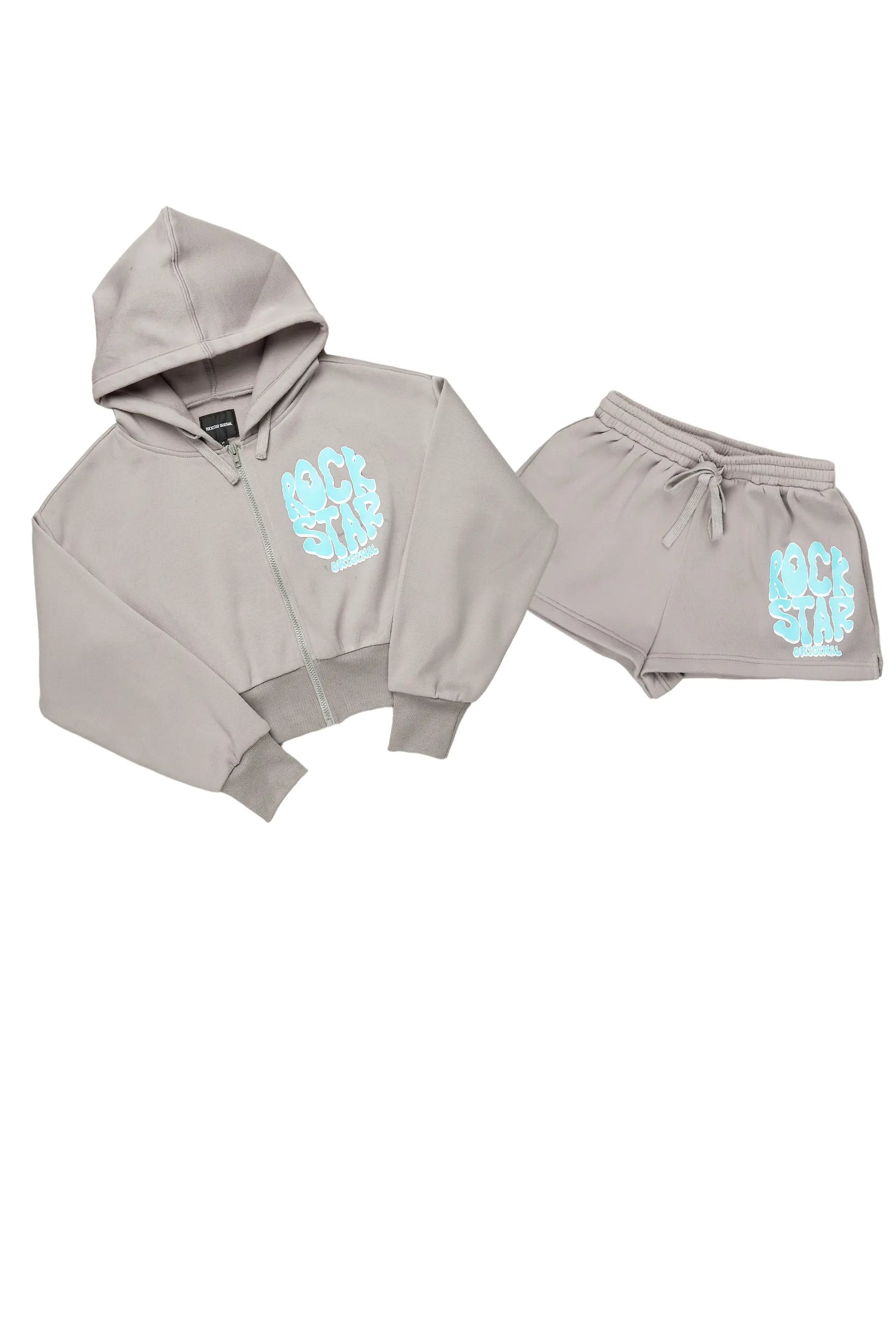 Sacoccia Grey Zip Up Short Set