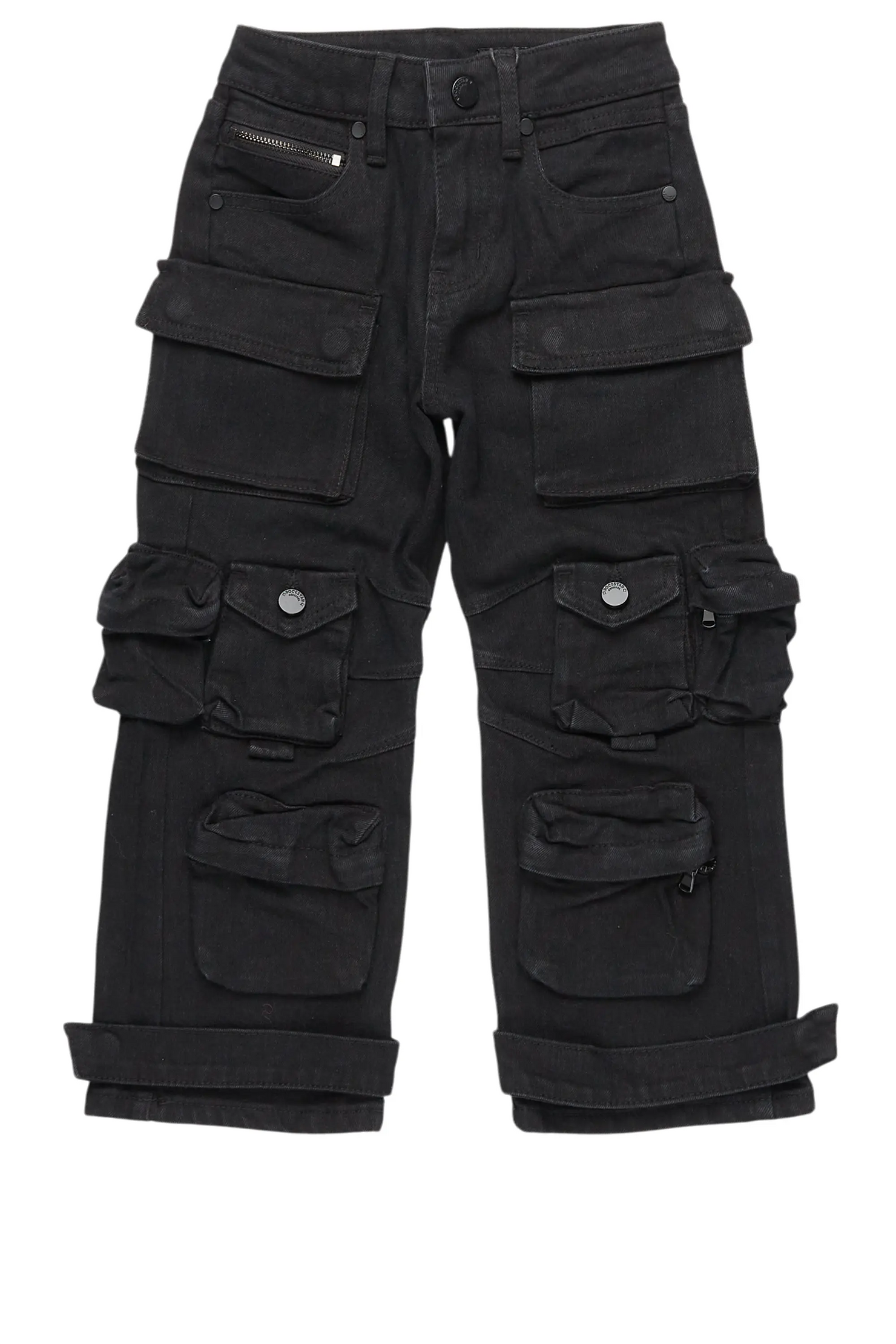 Girls Mahesh Black Baggy Cargo Jean