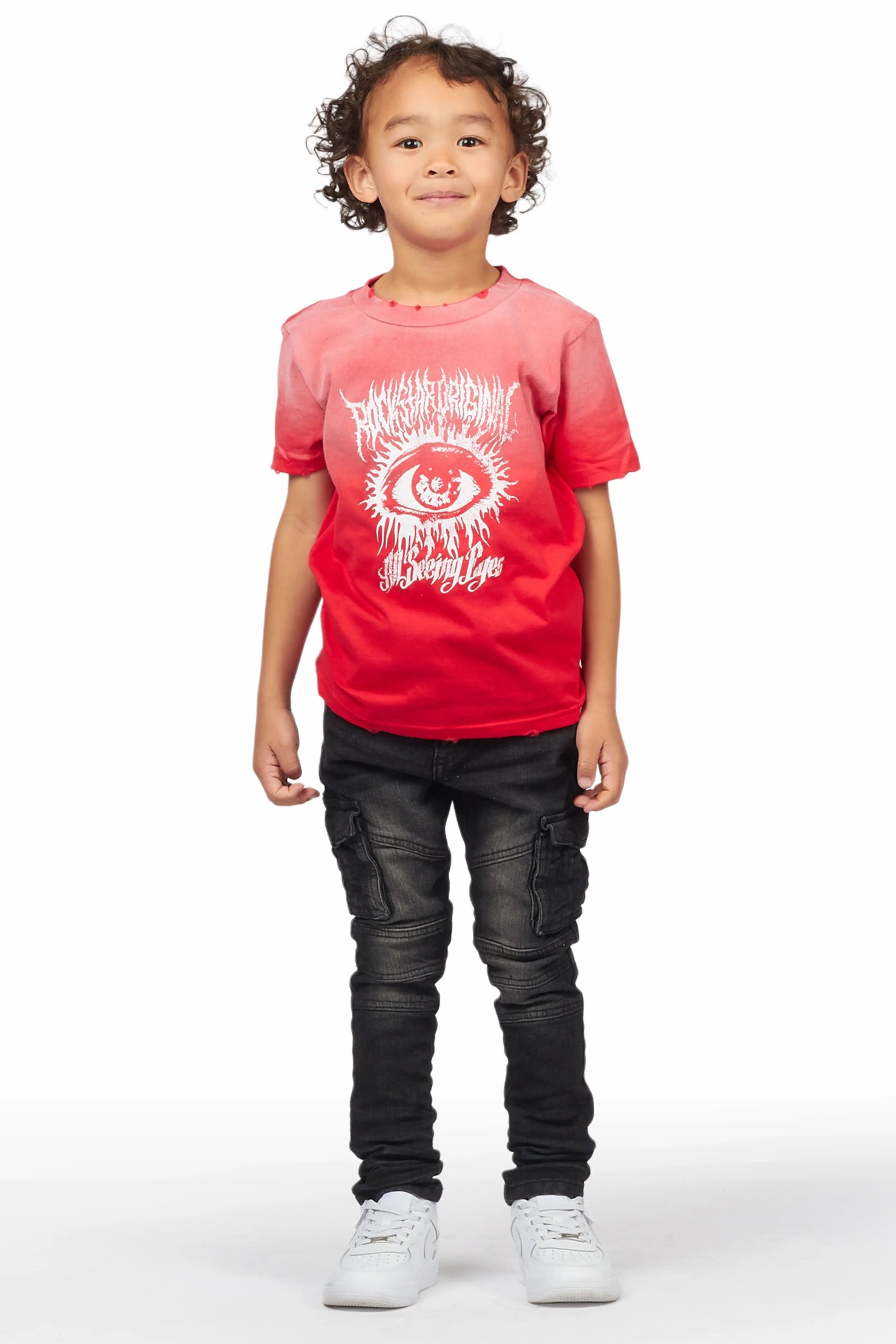 Boys Bail Red T-Shirt/Cargo Skinny Jean Set