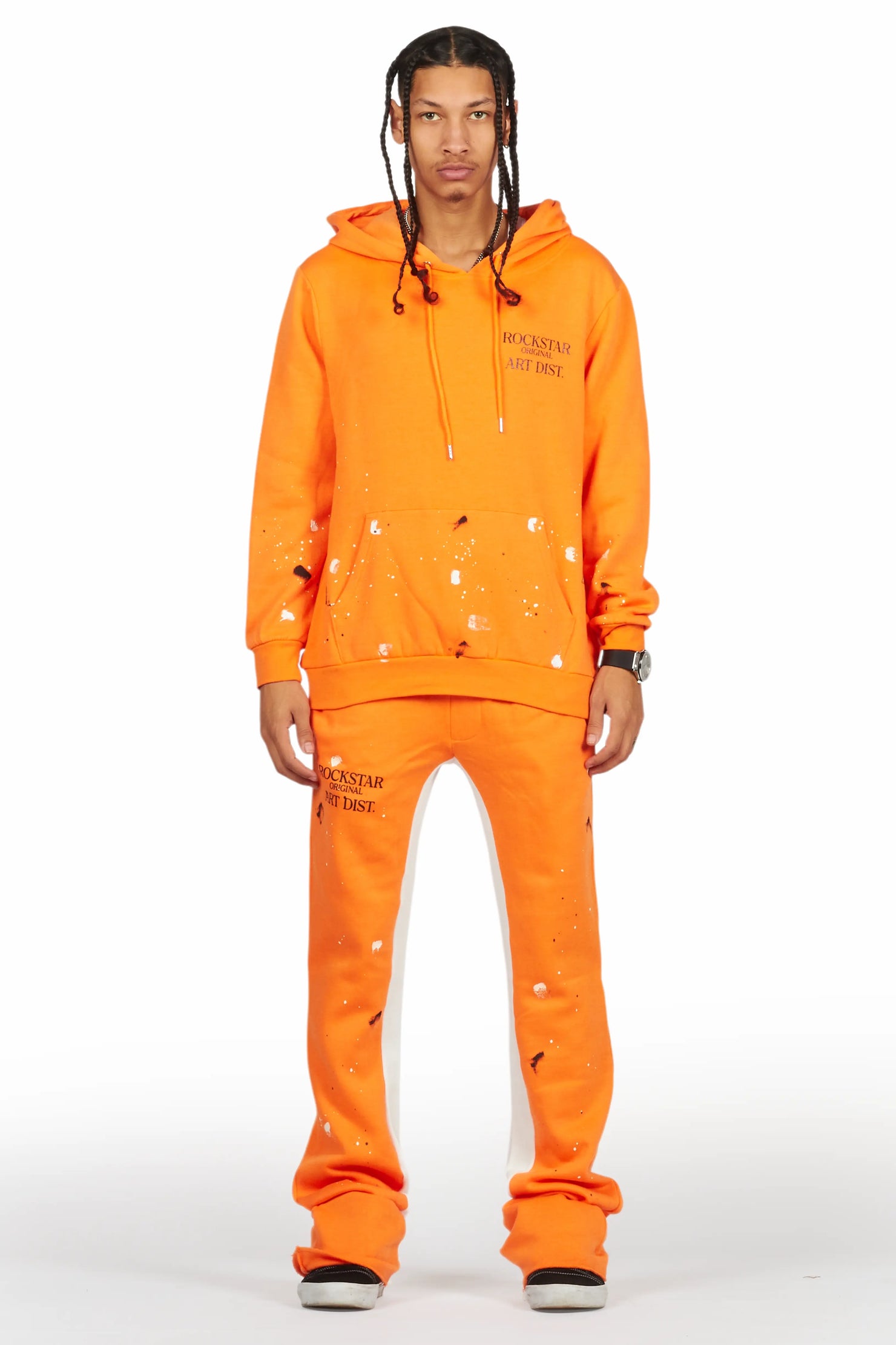 Jaco Orange Hoodie Baggy Fit Pant Track Set