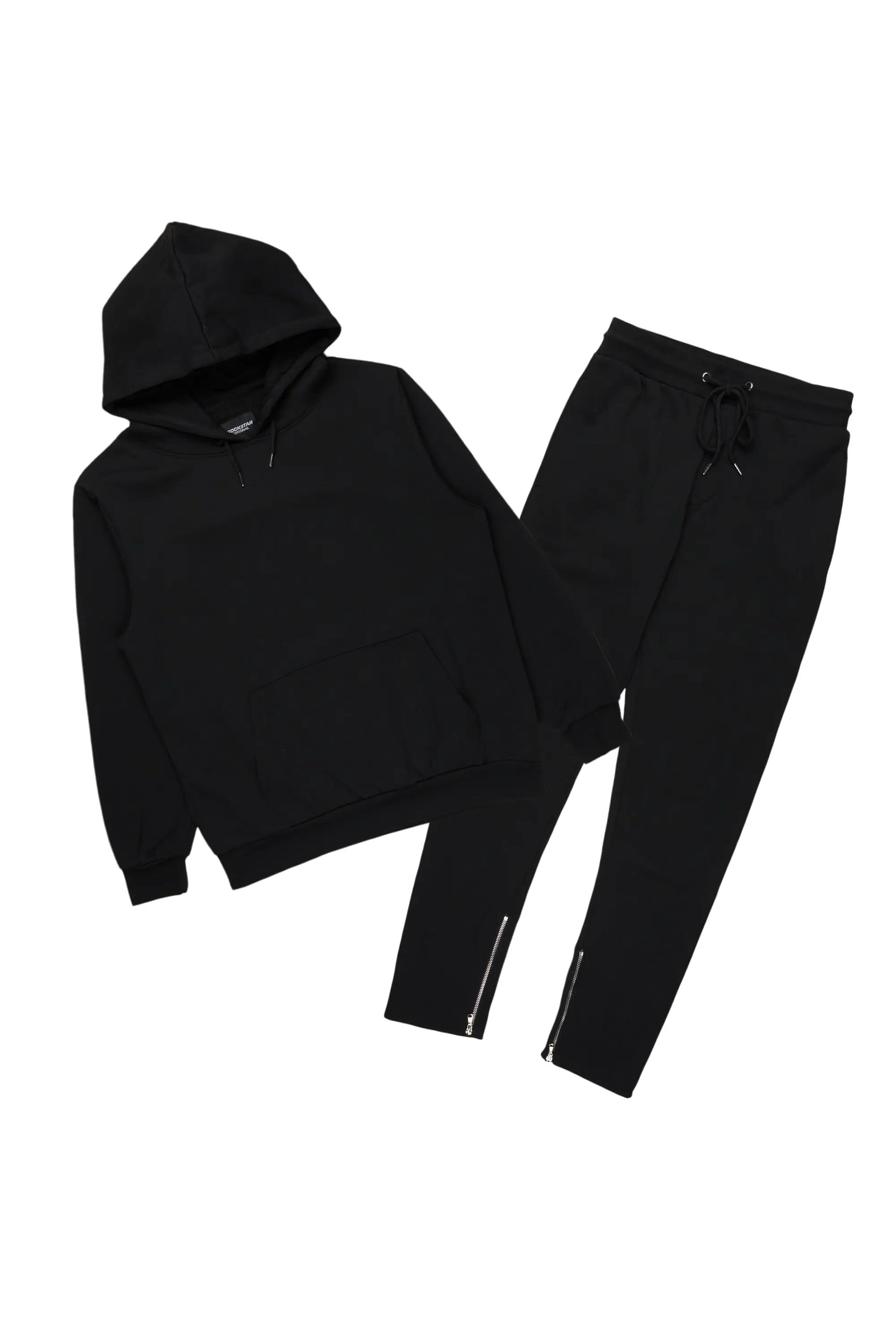 Basic Black Hoodie/Slim Fit Track Set