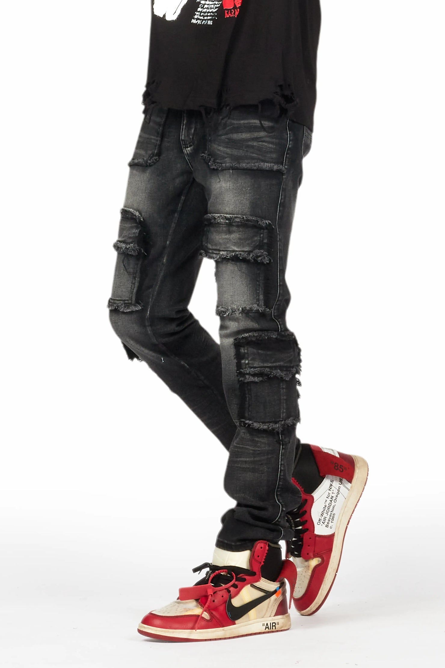 Tyrell Dark Grey Skinny Fit Cargo Jean