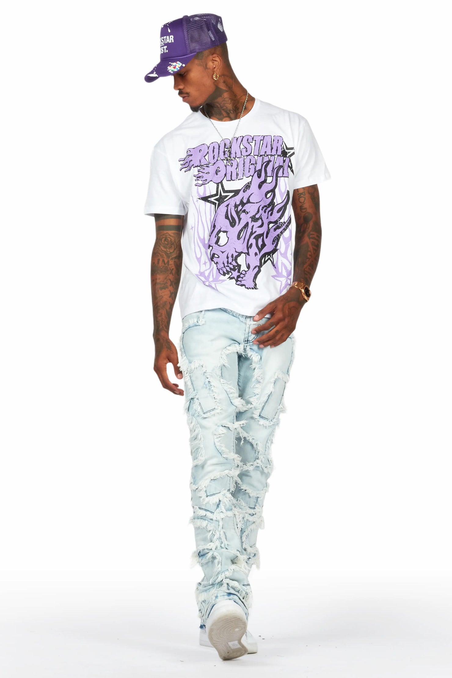 Smitty White/Purple Graphic T-Shirt