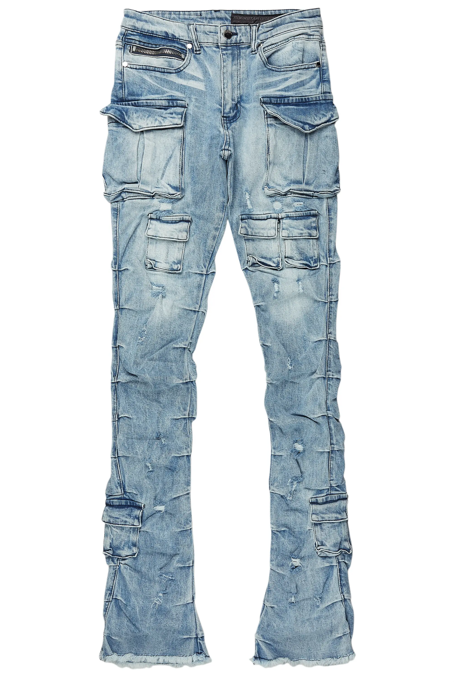 Gentry Light Blue Stacked Flare Jean