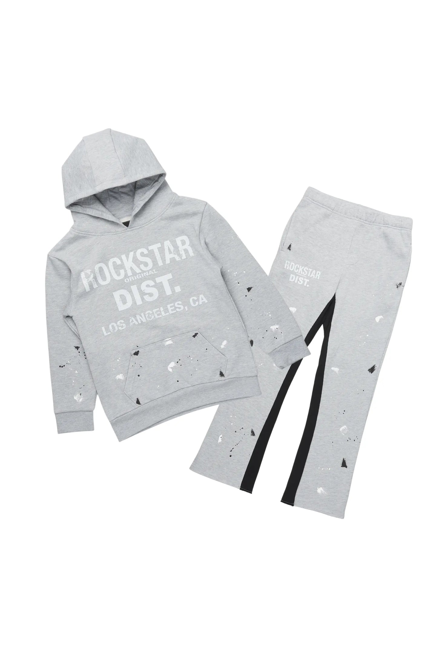 Boys Scottie Heather Grey Baggy Stacked Track Set