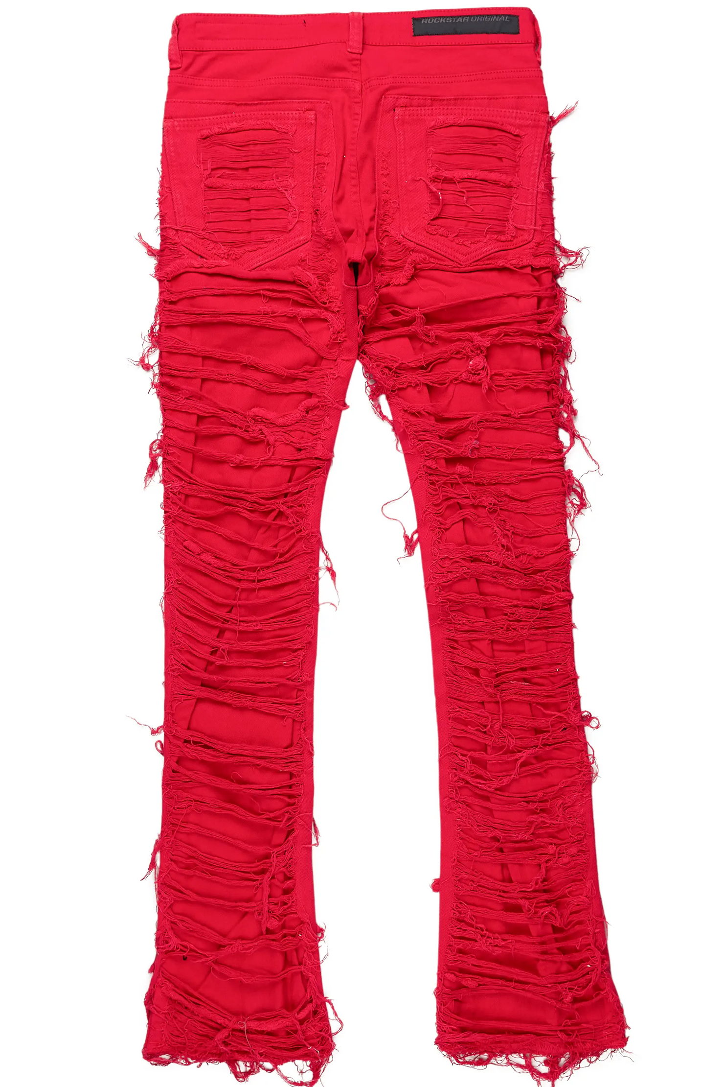 Conrad Red Stacked Flare Jean