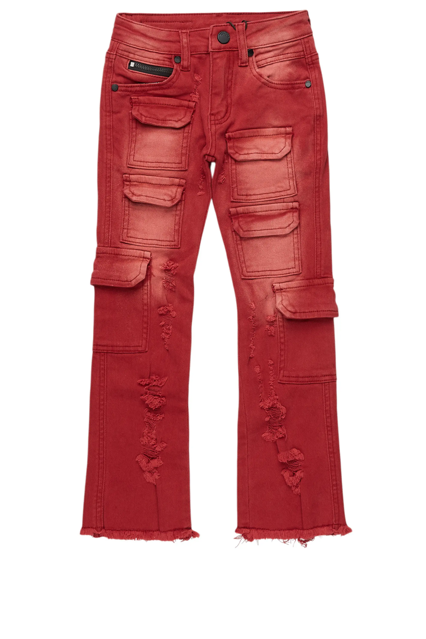 Boys Kade Red Stacked Flare Jean