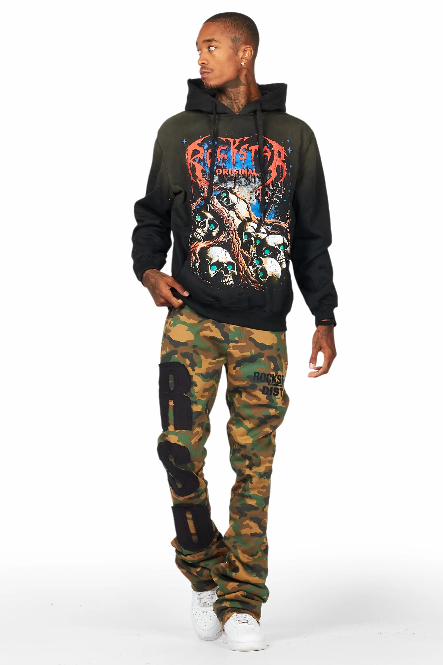 Bansi Faded Camo Super Stacked Trackpant