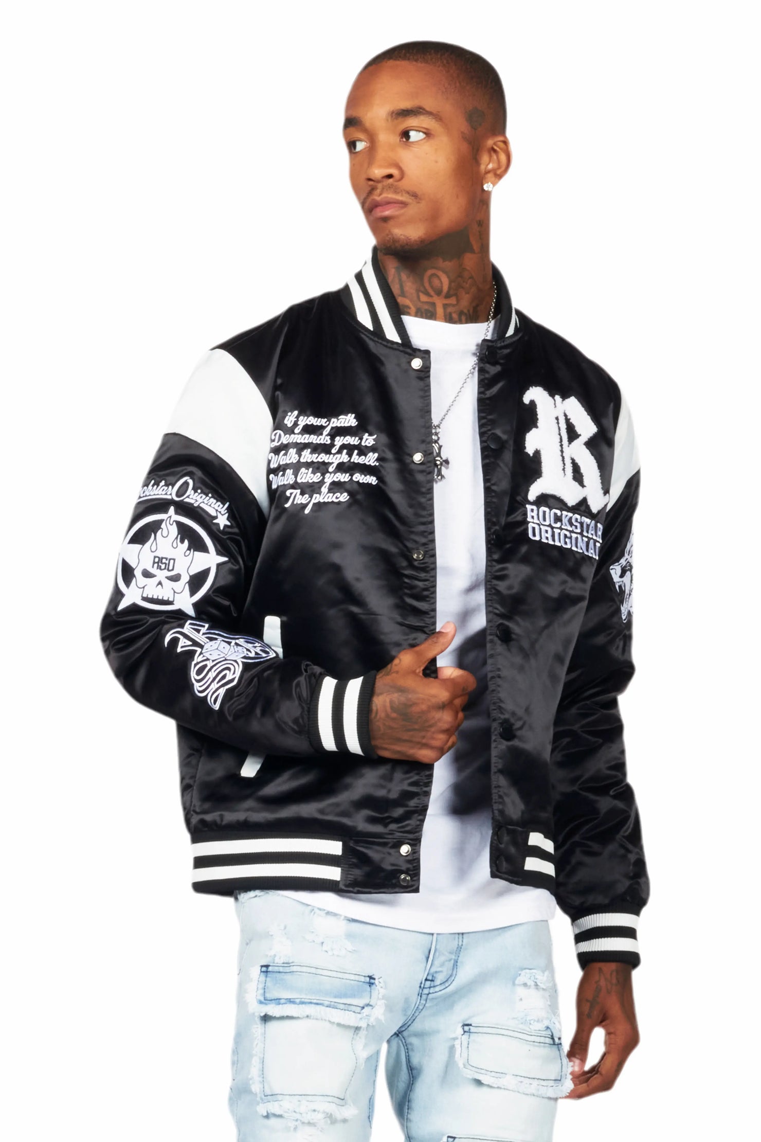 Geir Black Varsity Jacket