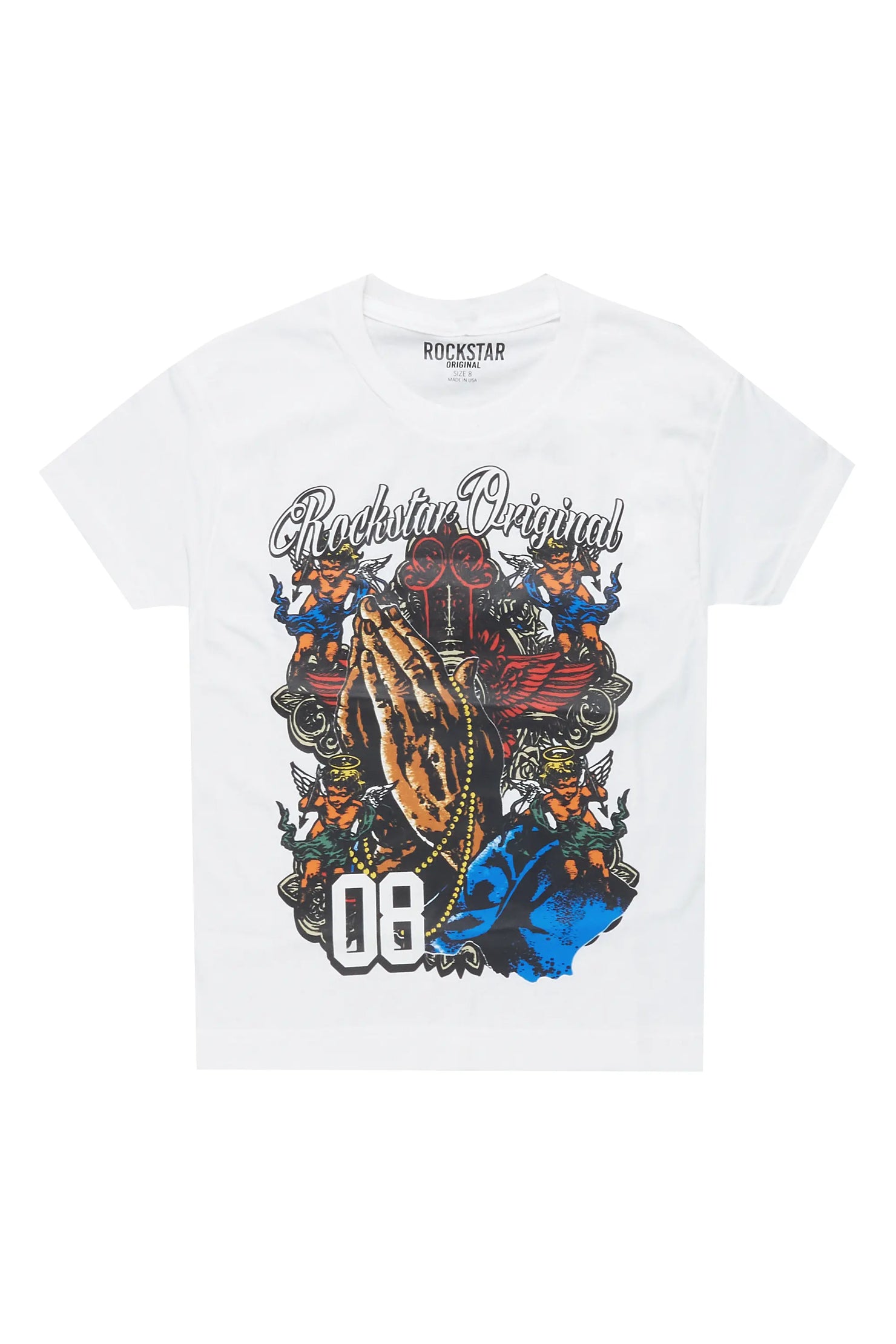 Boys Jaylen White Graphic T-Shirt