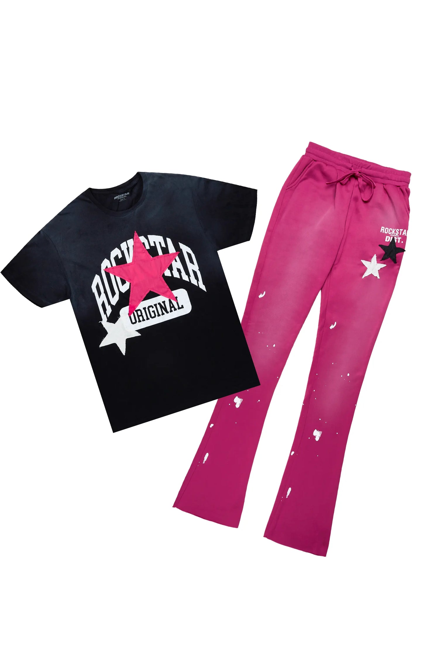 Diondrea Black/Pink T-Shirt Trackset