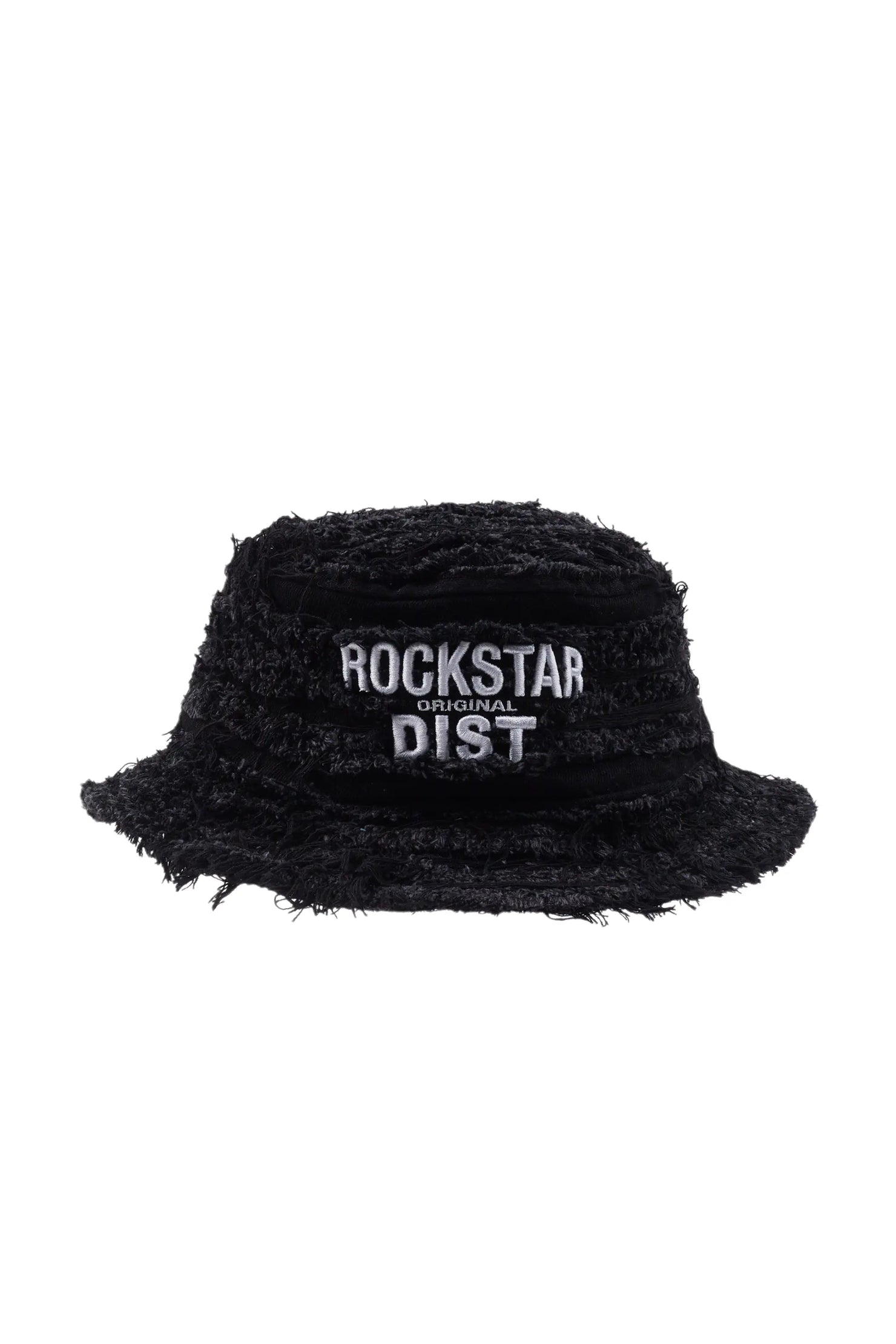 Abi Black Distressed Bucket Hat