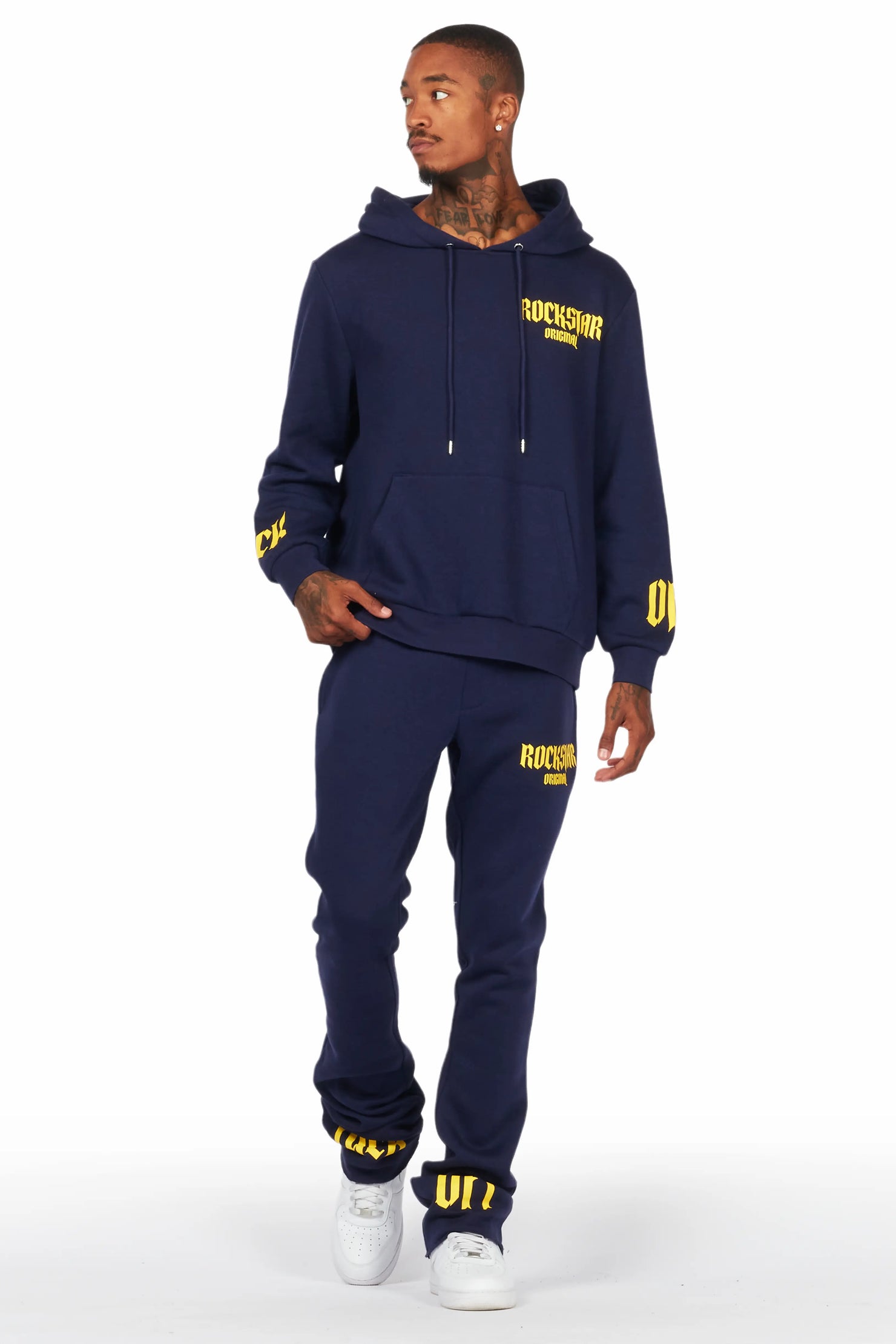 Omar Navy/Yellow Stacked Flare Track Set