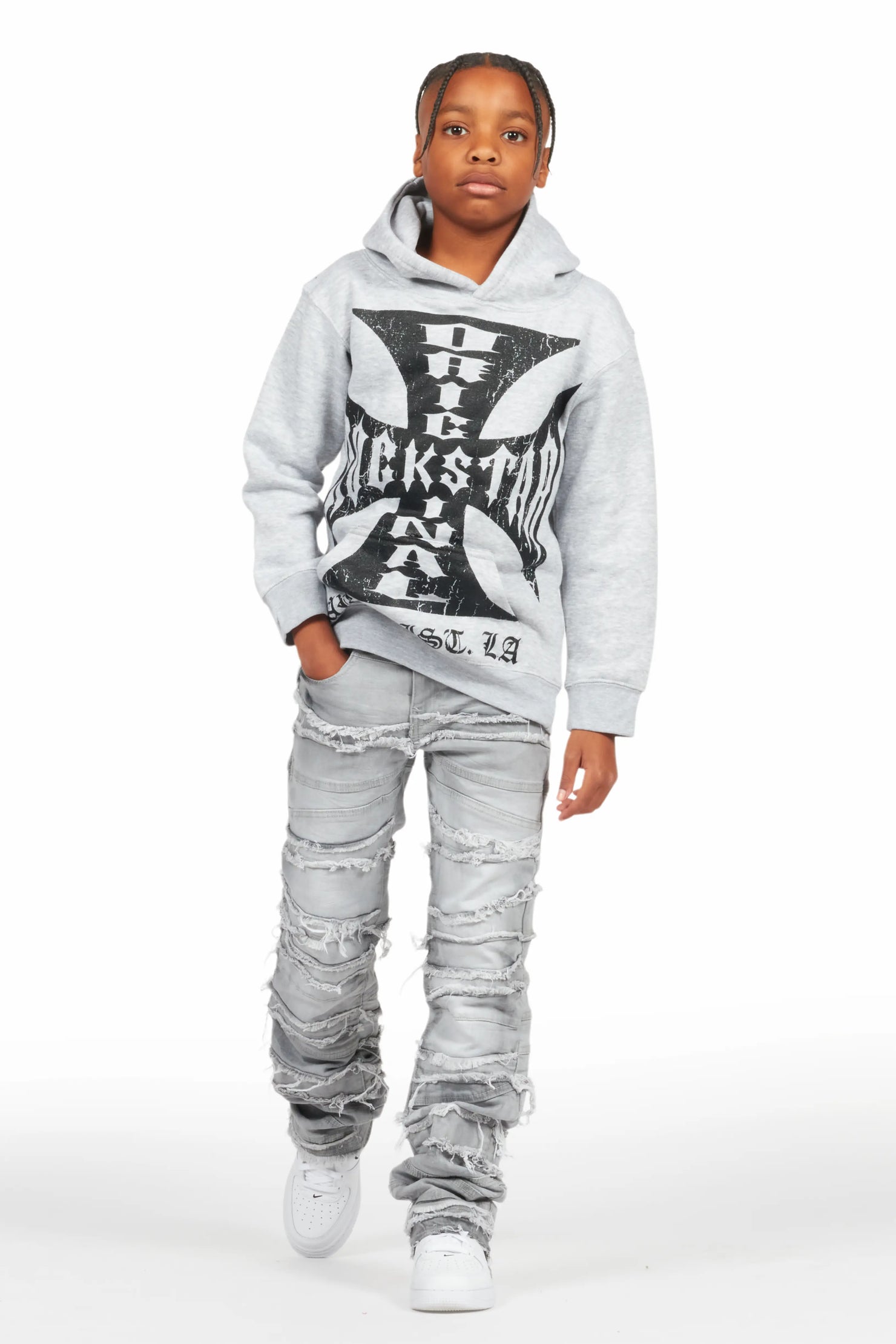 Boys Franko Light Grey Slim Fit Jean