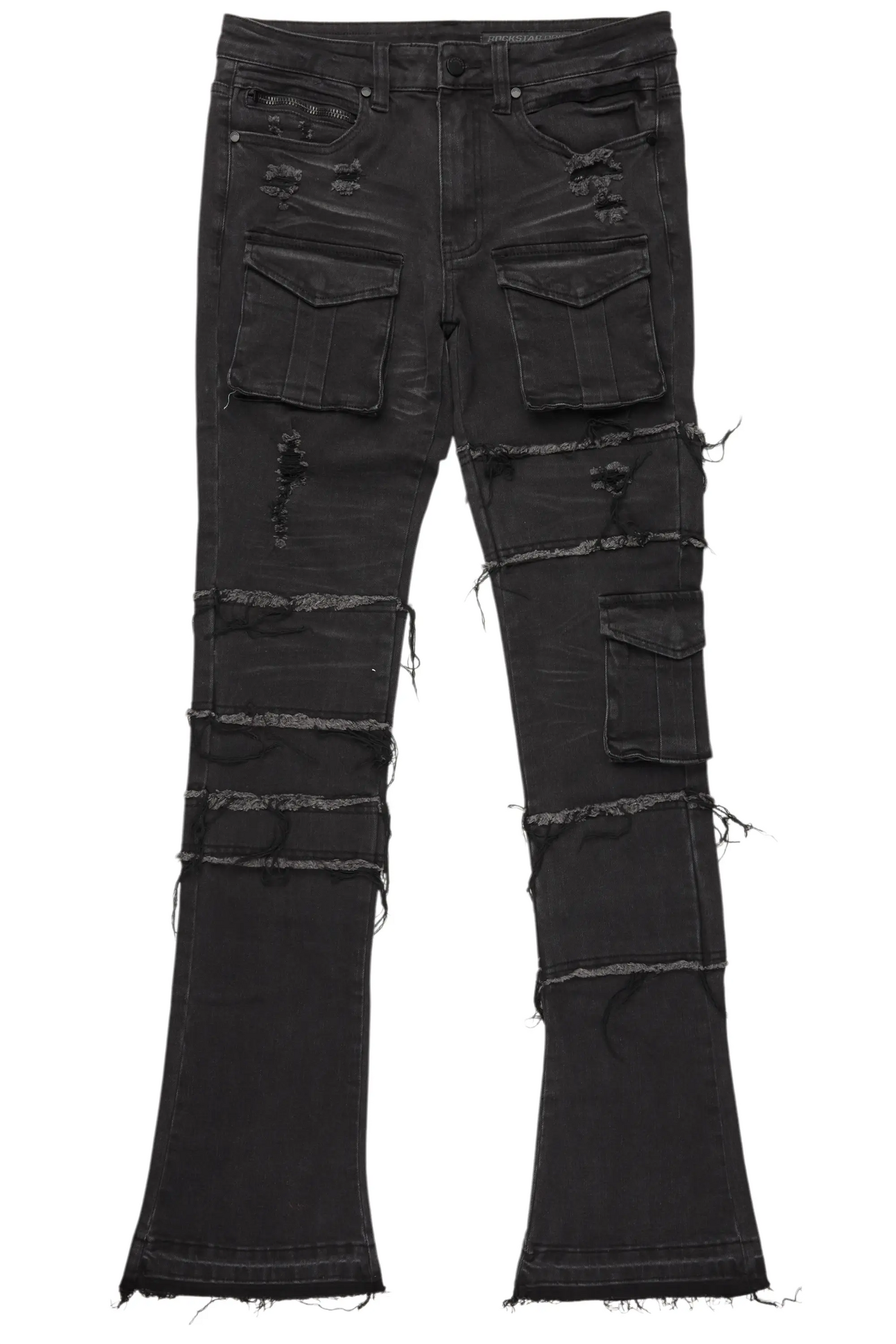 Folant Dark Grey Stacked Cargo Flare Jean